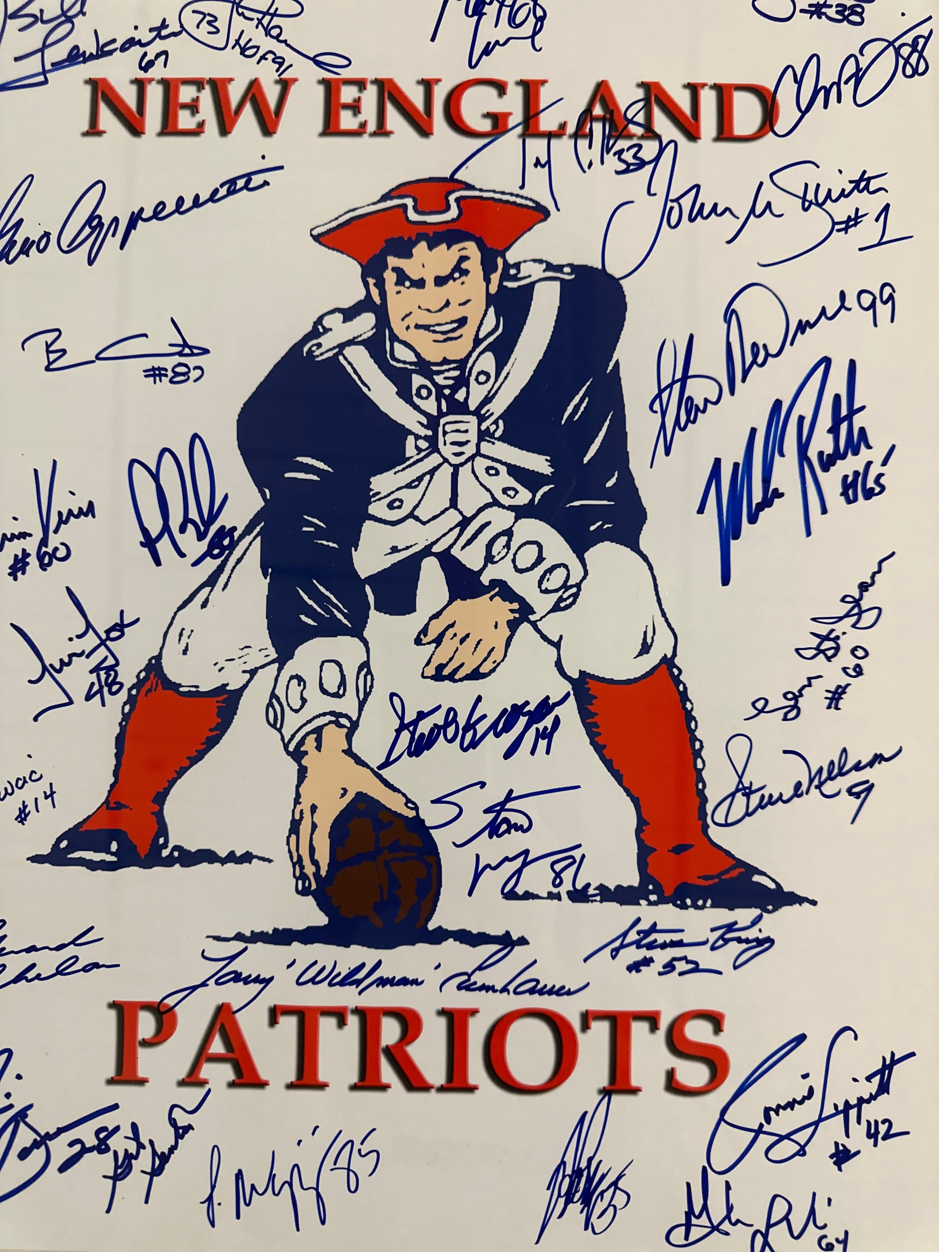 New England Patriots - Old Logo from 1986 with over 25 Autographs