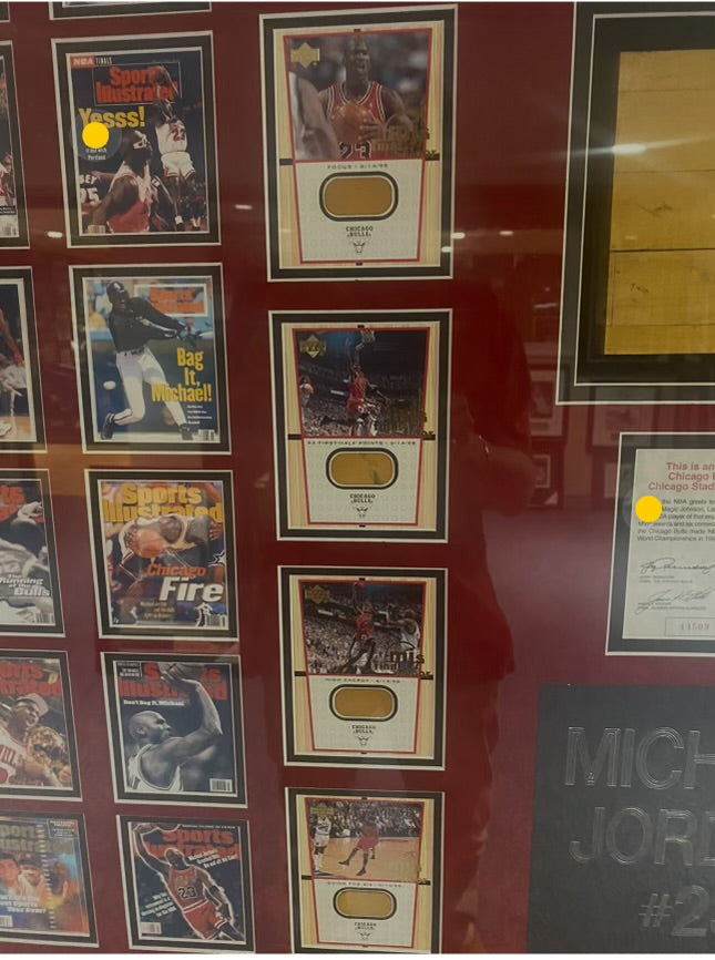 Michael Jordan Sports Illustrated with authentic court floor Autographed