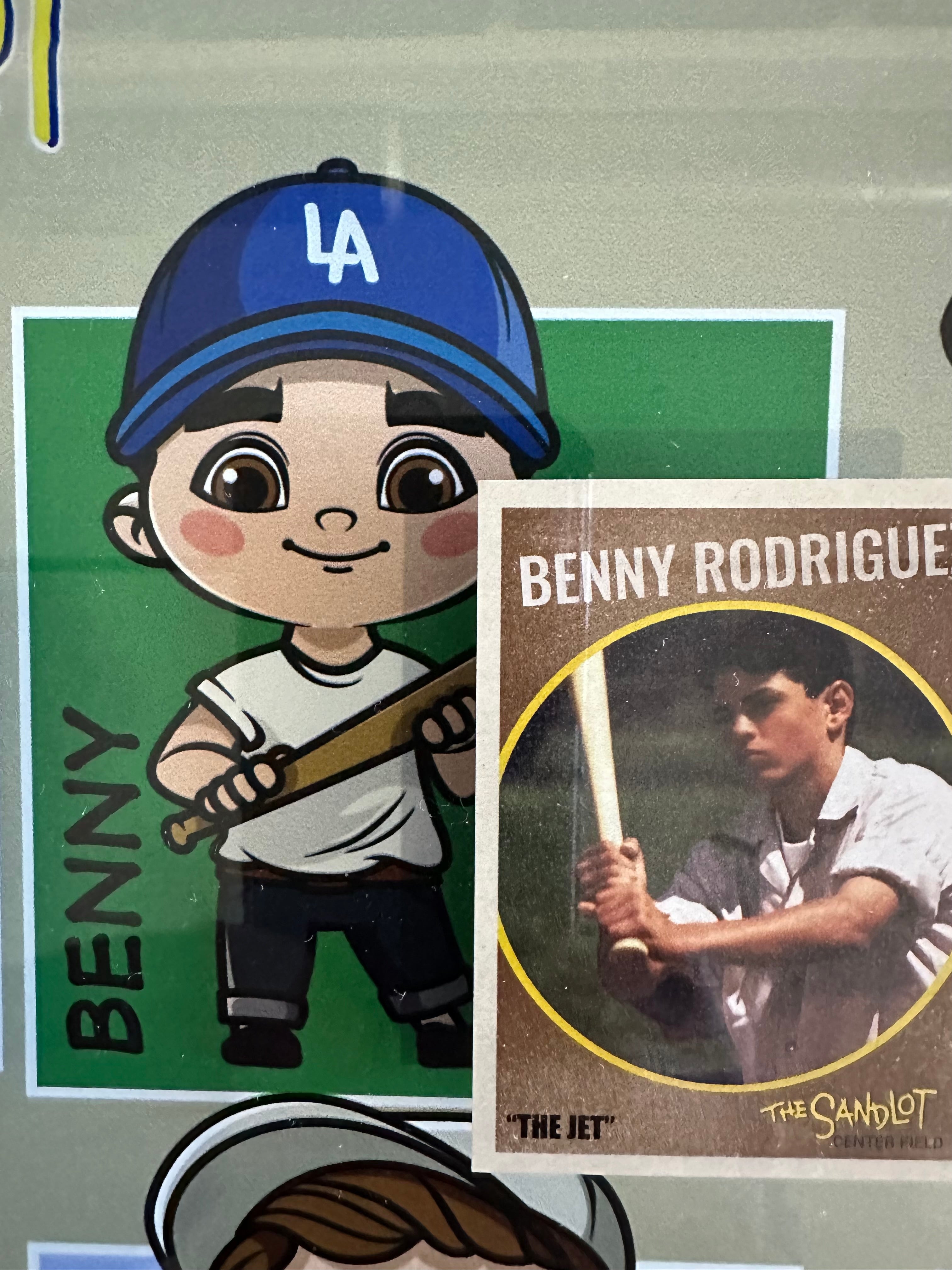 The Sandlot Cast Baseball Position Cards with Cartoon Likenesses