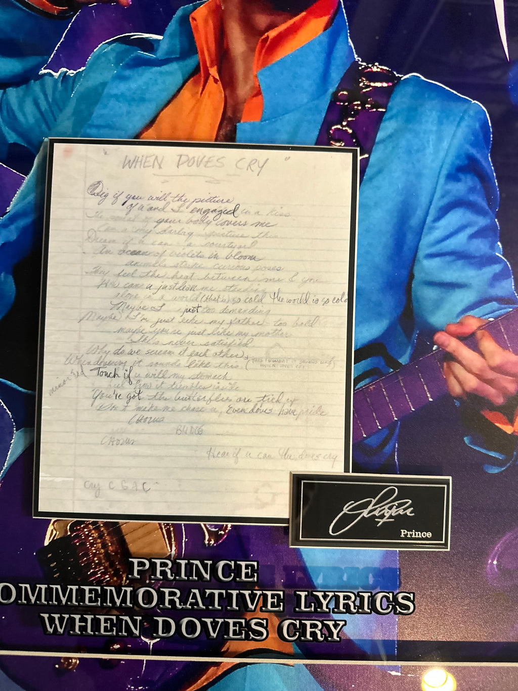 Prince Commemorative Lyrics (Facsimile)