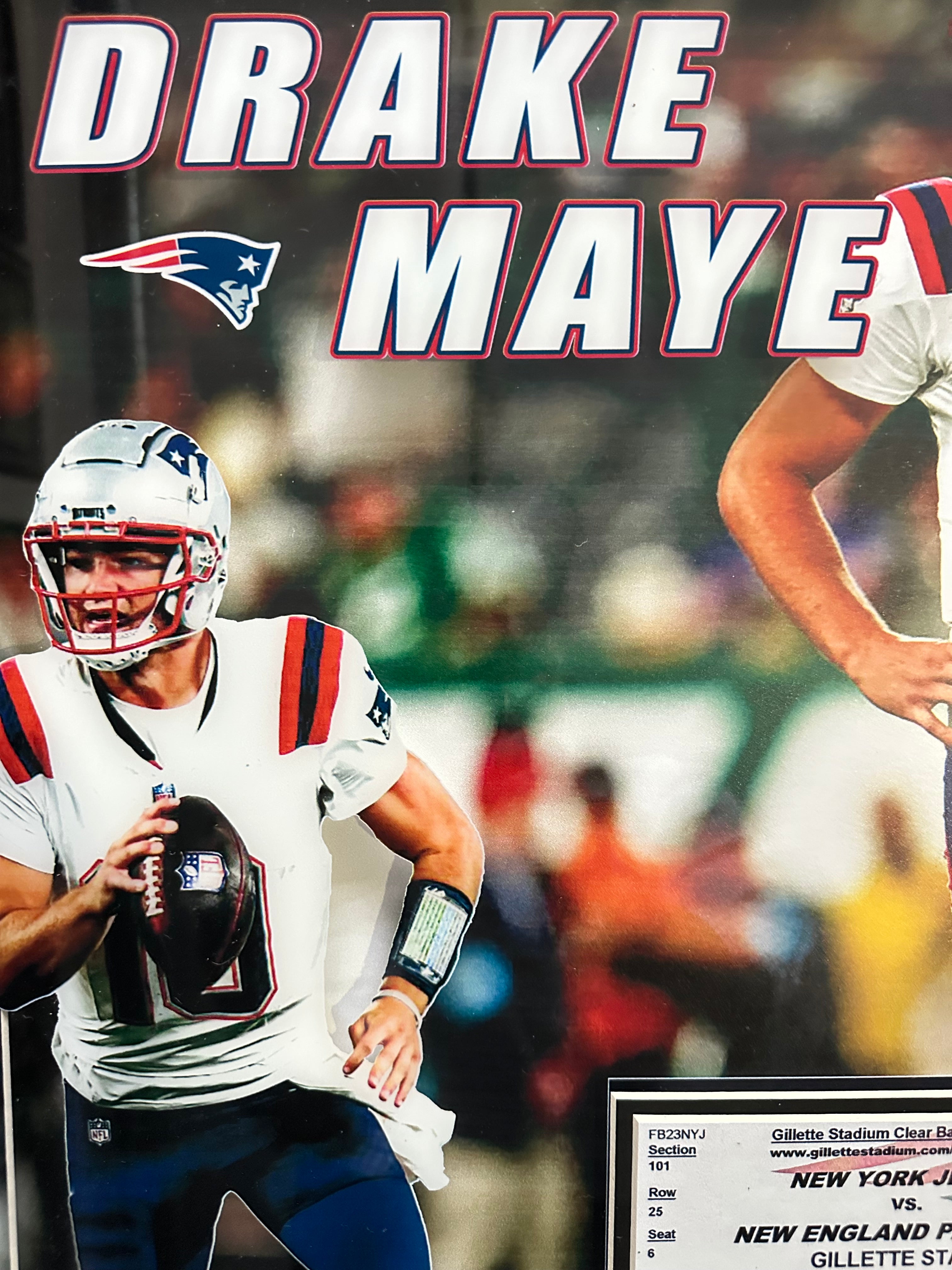 New England Patriots - Drake Maye Debut vs Jets with replica game ticket