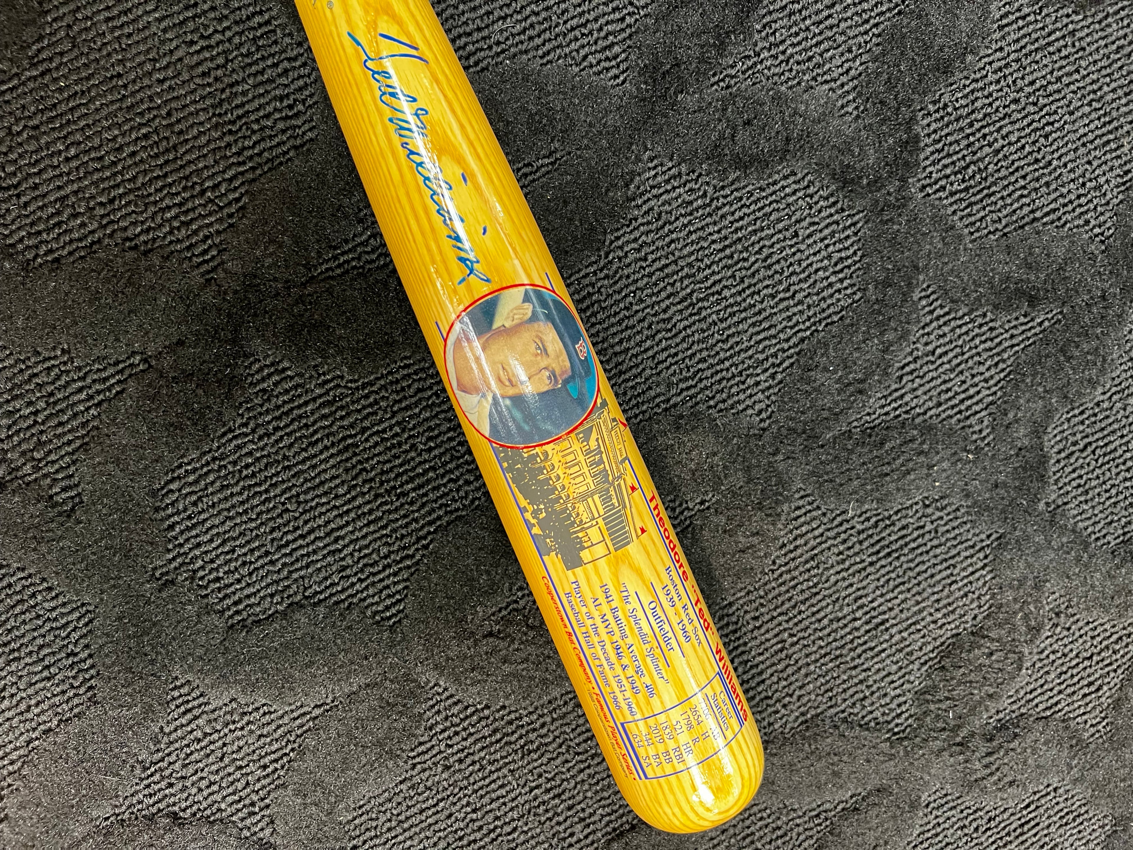 Ted Williams - Autographed Cooperstown Bat Boston Red Sox MLB Baseball