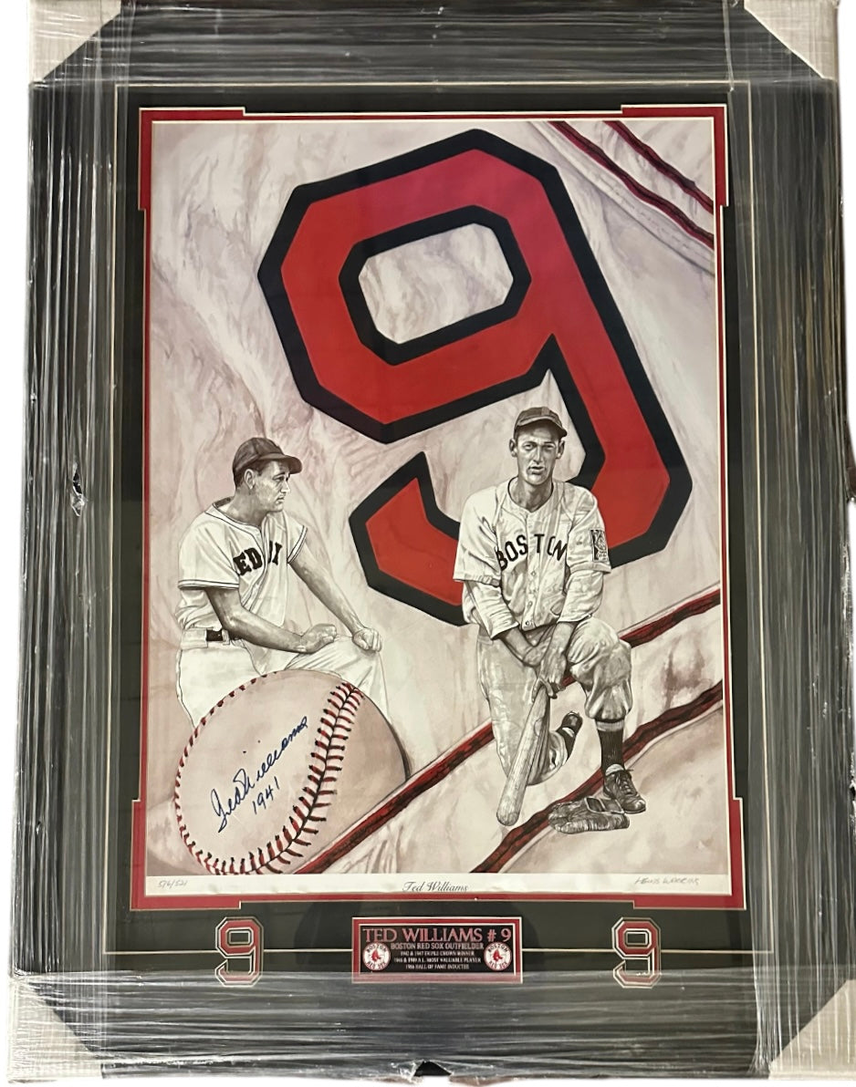 Boston Red Sox - Ted Williams #9 autographed Lithograph