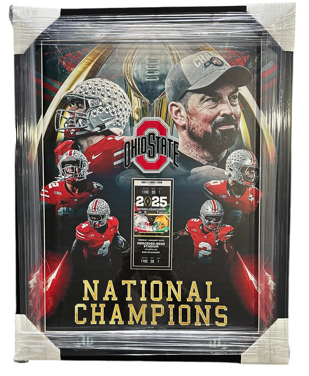 Ohio State 2025 National Champions with Replica game ticket