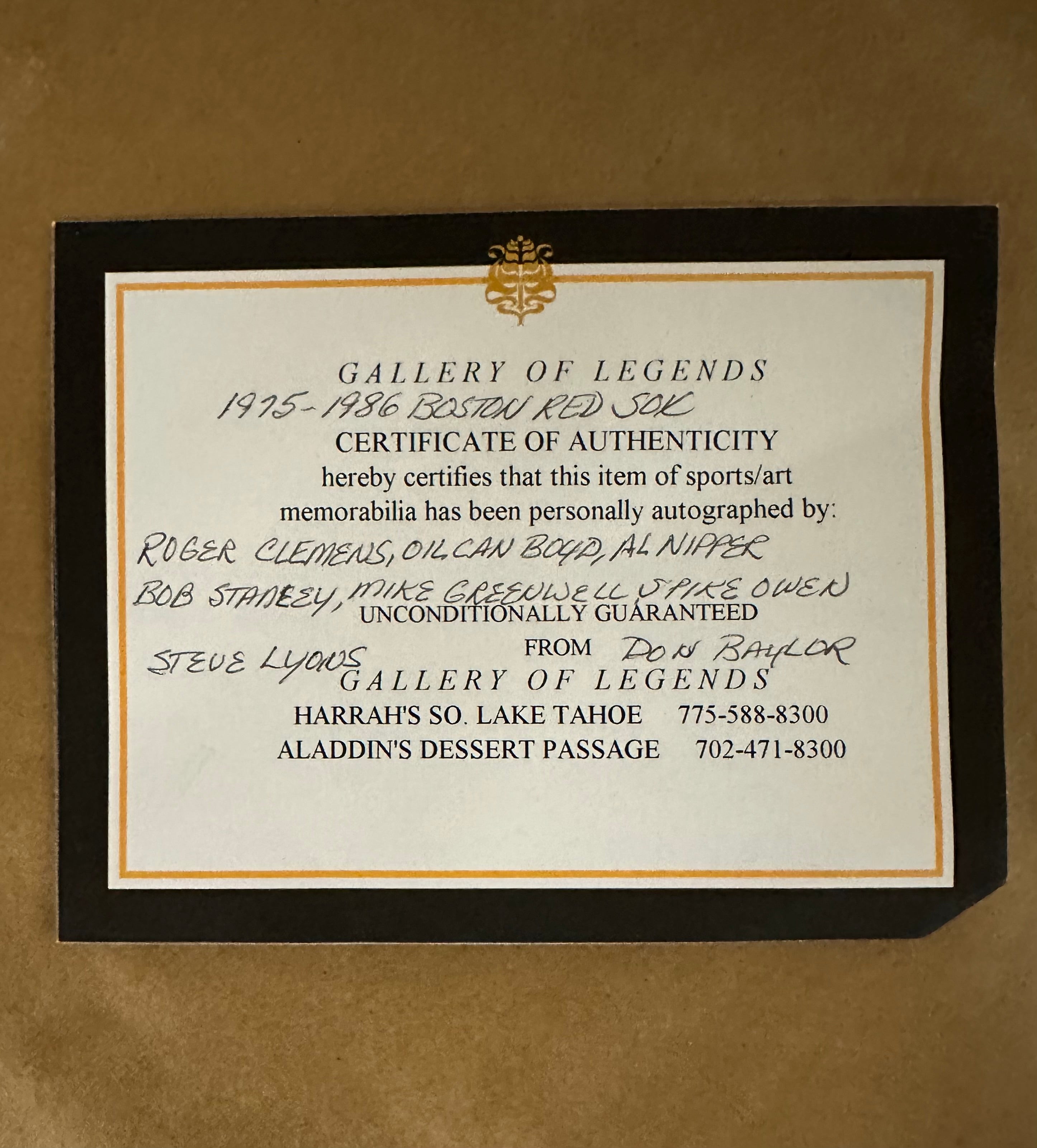 Boston Red Sox - 1975/1986 ALCS Collage with multiple Autographed Cuts & Cards