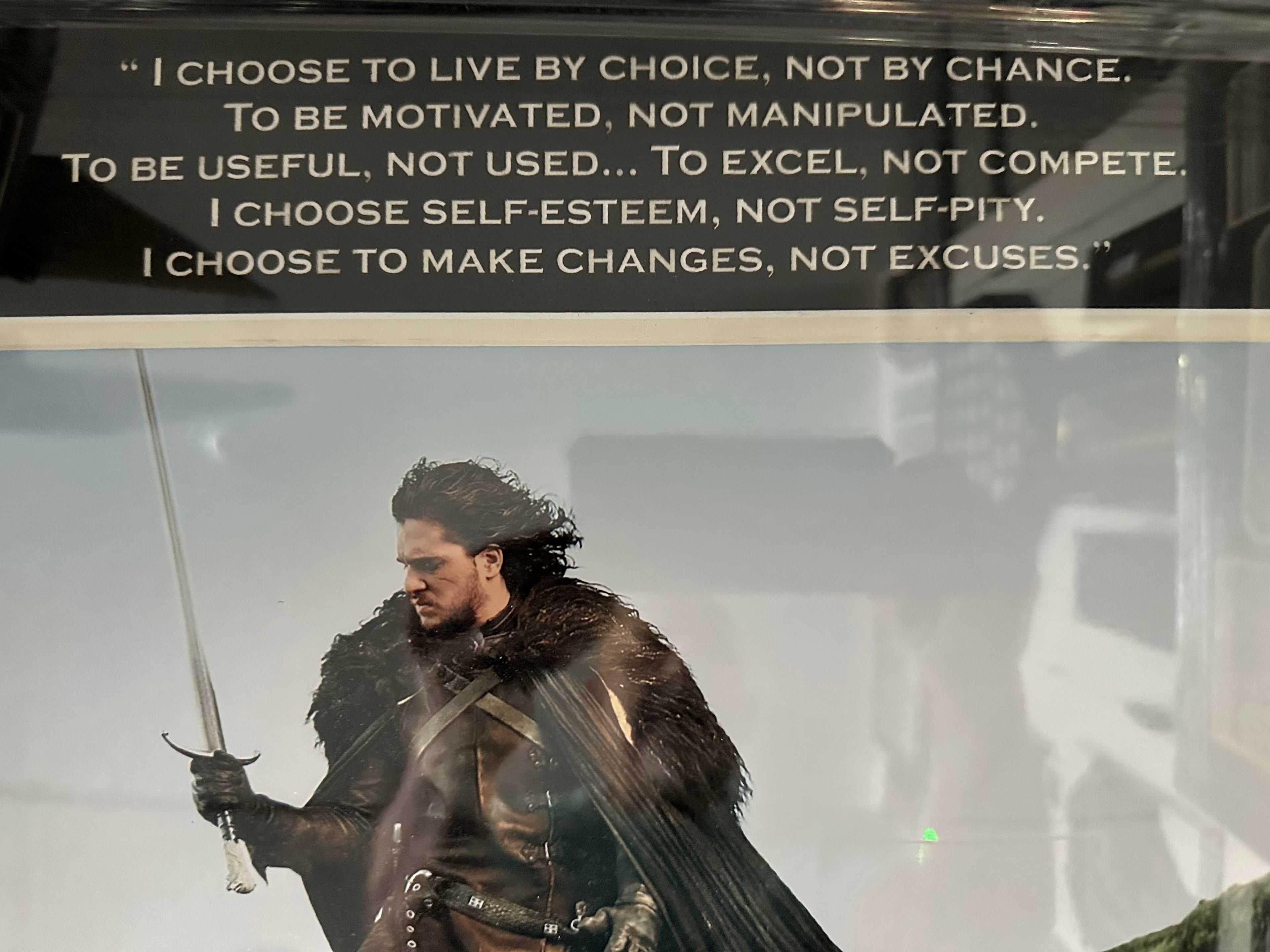 Game of Thrones - Jon Snow with quote and Facsimile Autograph