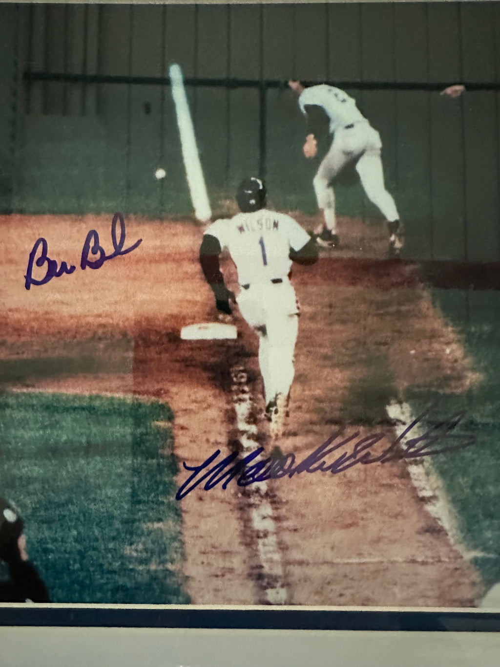 Bill Buckner & Mookie Wilson 8x10 Autographed