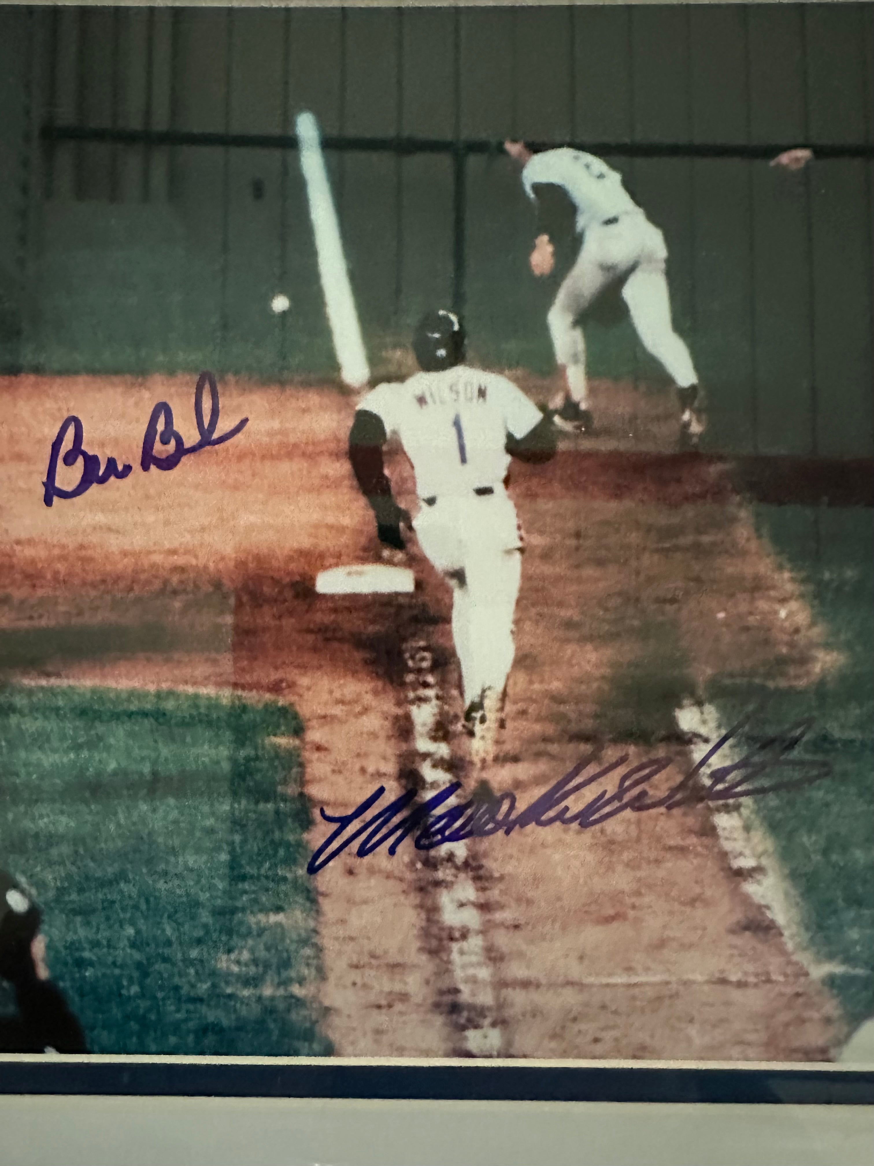 Bill Buckner & Mookie Wilson 8x10 Autographed