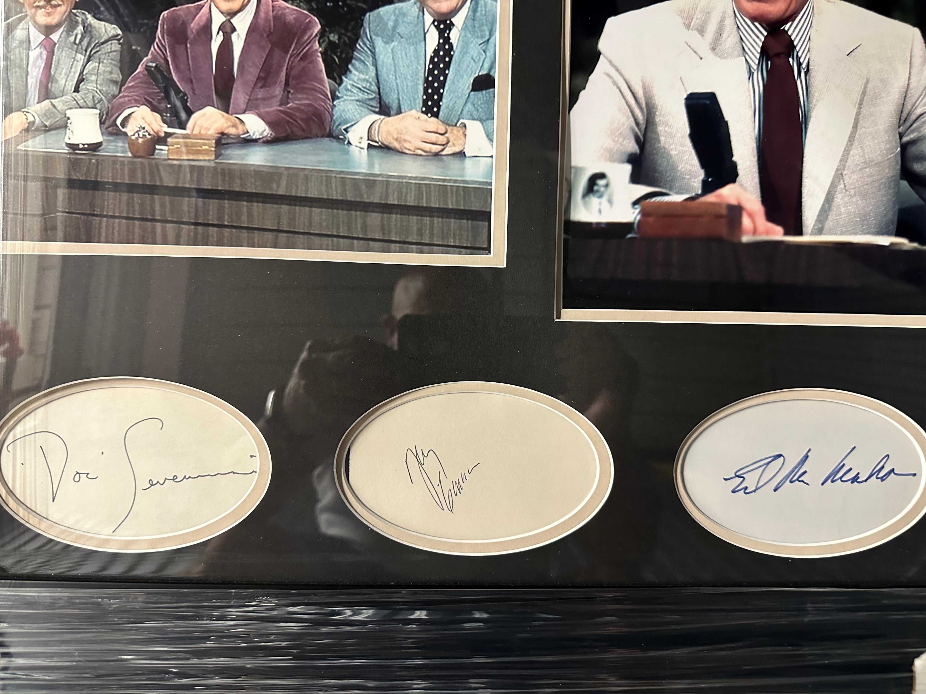 Johnny Carson, Ed McMahon and Doc Severinson Autographed Cuts