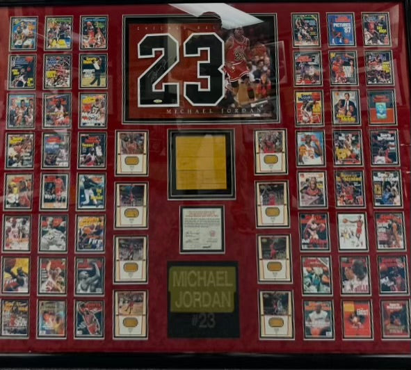 Michael Jordan Sports Illustrated with authentic court floor Autographed