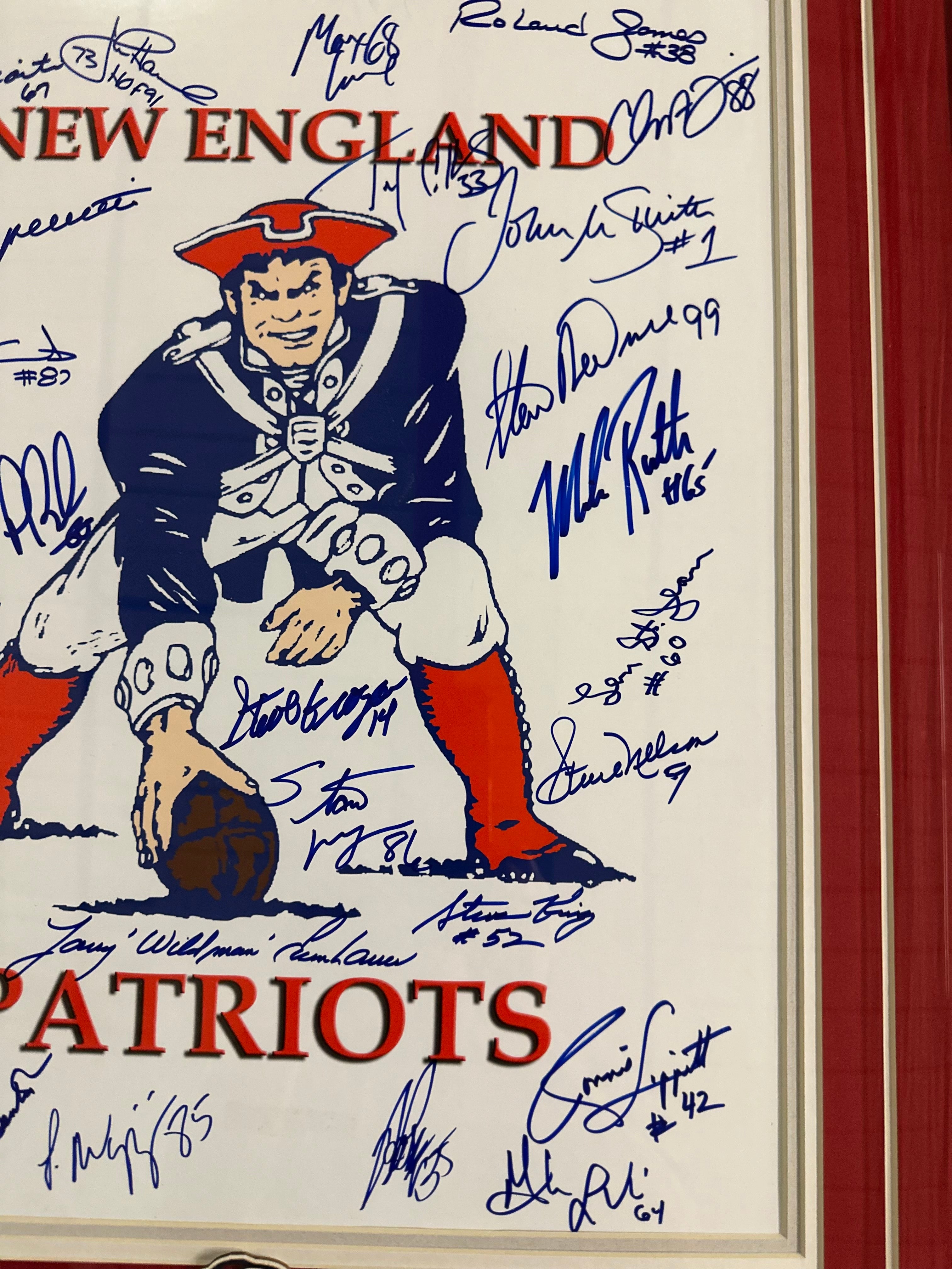 New England Patriots - Old Logo from 1986 with over 25 Autographs