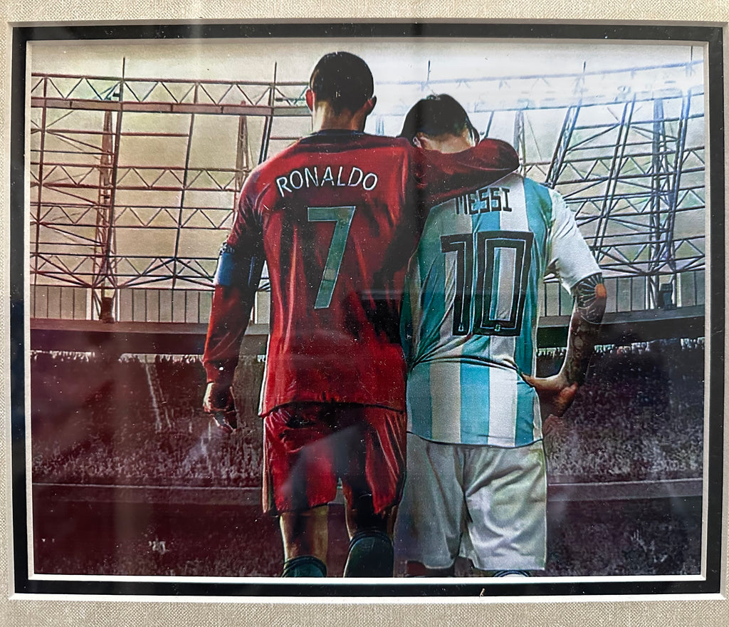 Ronaldo & Messi with team crest