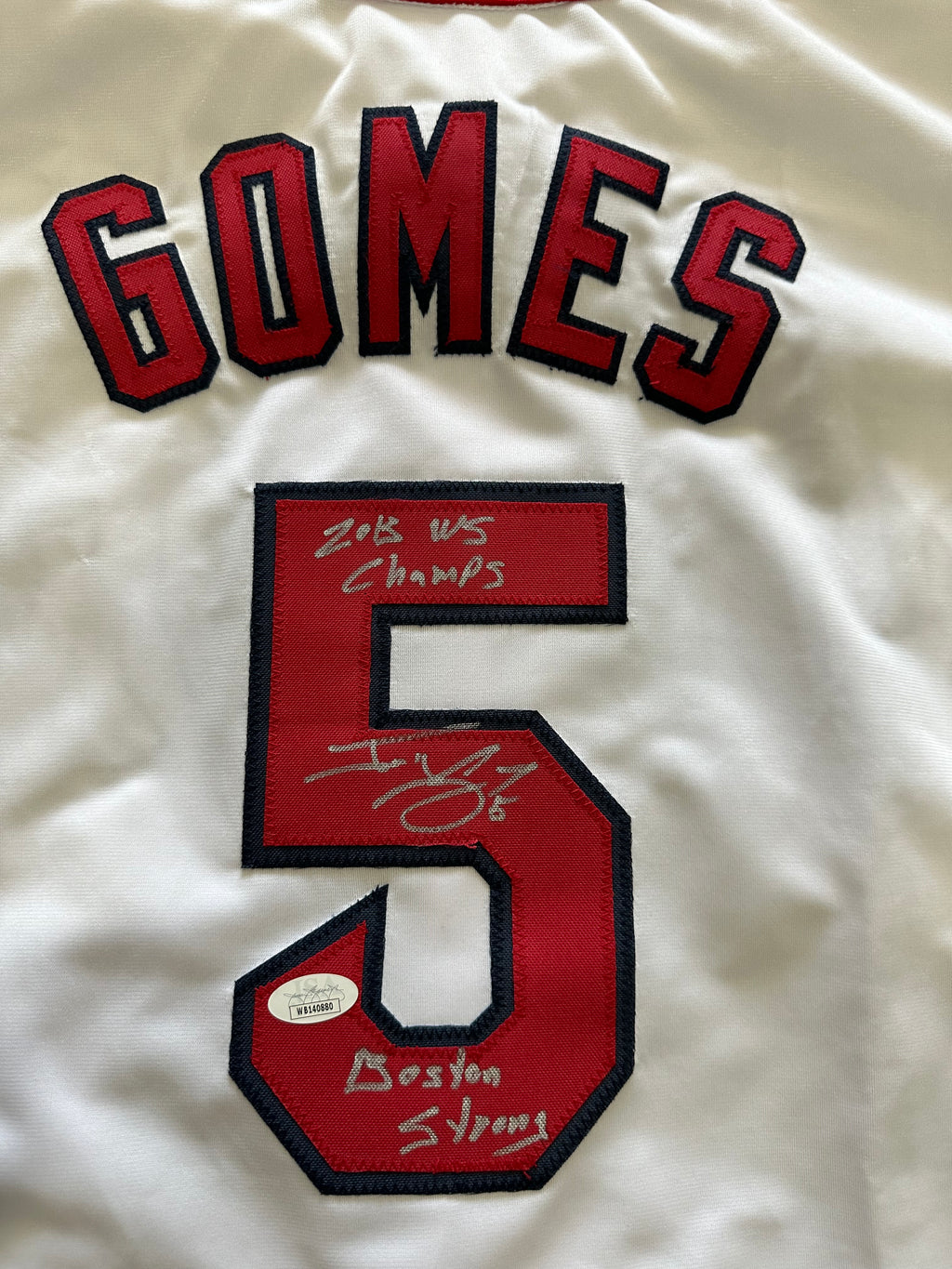 Boston Red Sox - Jonny Gomes Autographed Jersey with inscription