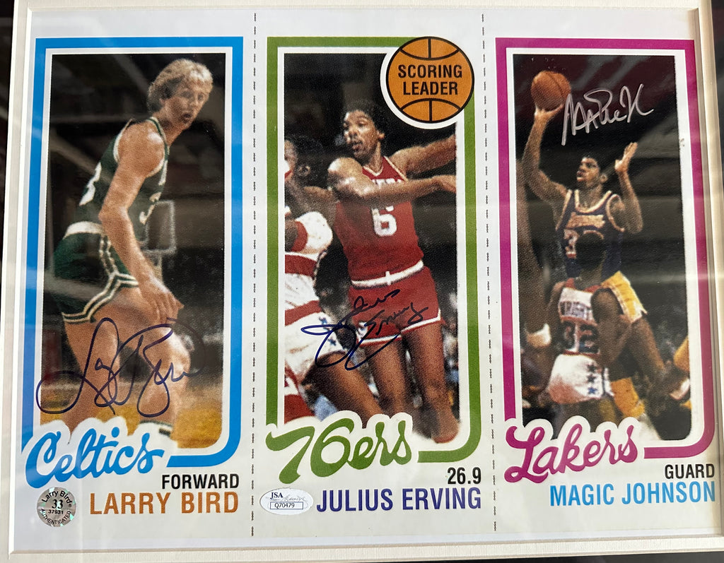 Basketball Legends Bird, Erving, Johnson - Autographed (3)