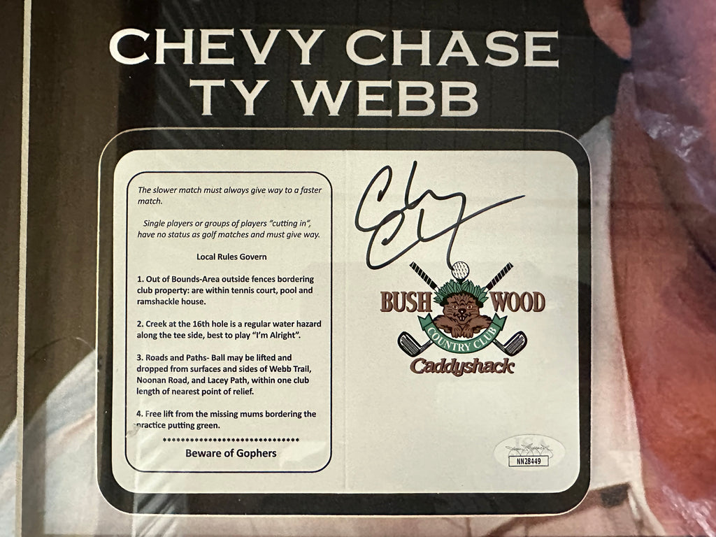 Caddyshack - Chevy Chase Autographed golf card
