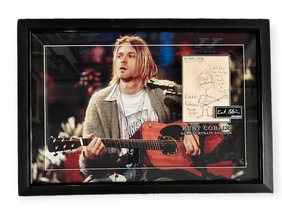 Kurt Cobain with Self Portrait Doodle