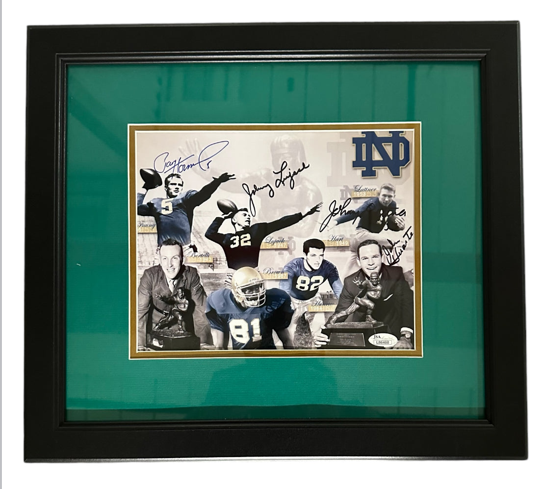 Notre Dame - 8x10 Photo with 4 Heisman Autographs