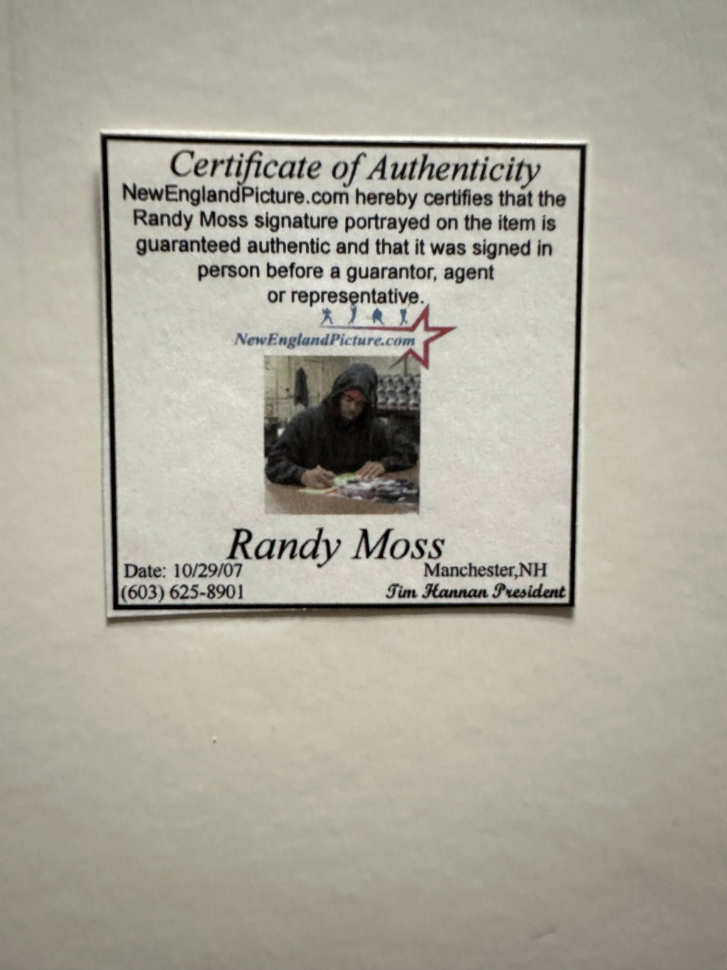 New England Patriots - Randy Moss "Touchdown" Autographed 16 x 20