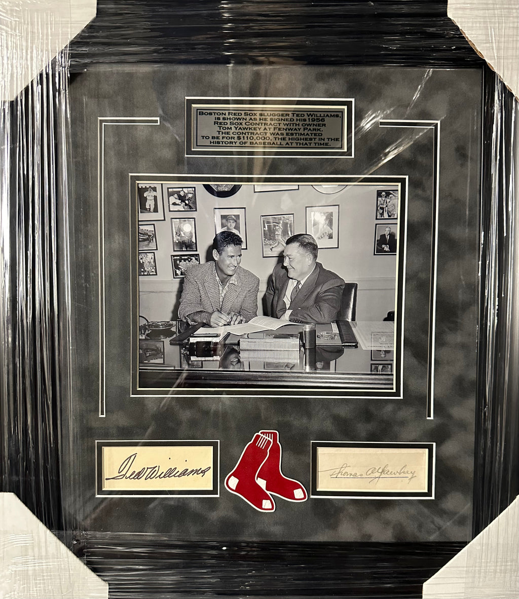 Boston Red Sox - Ted Williams and Tom Yawkee Autographed Cuts