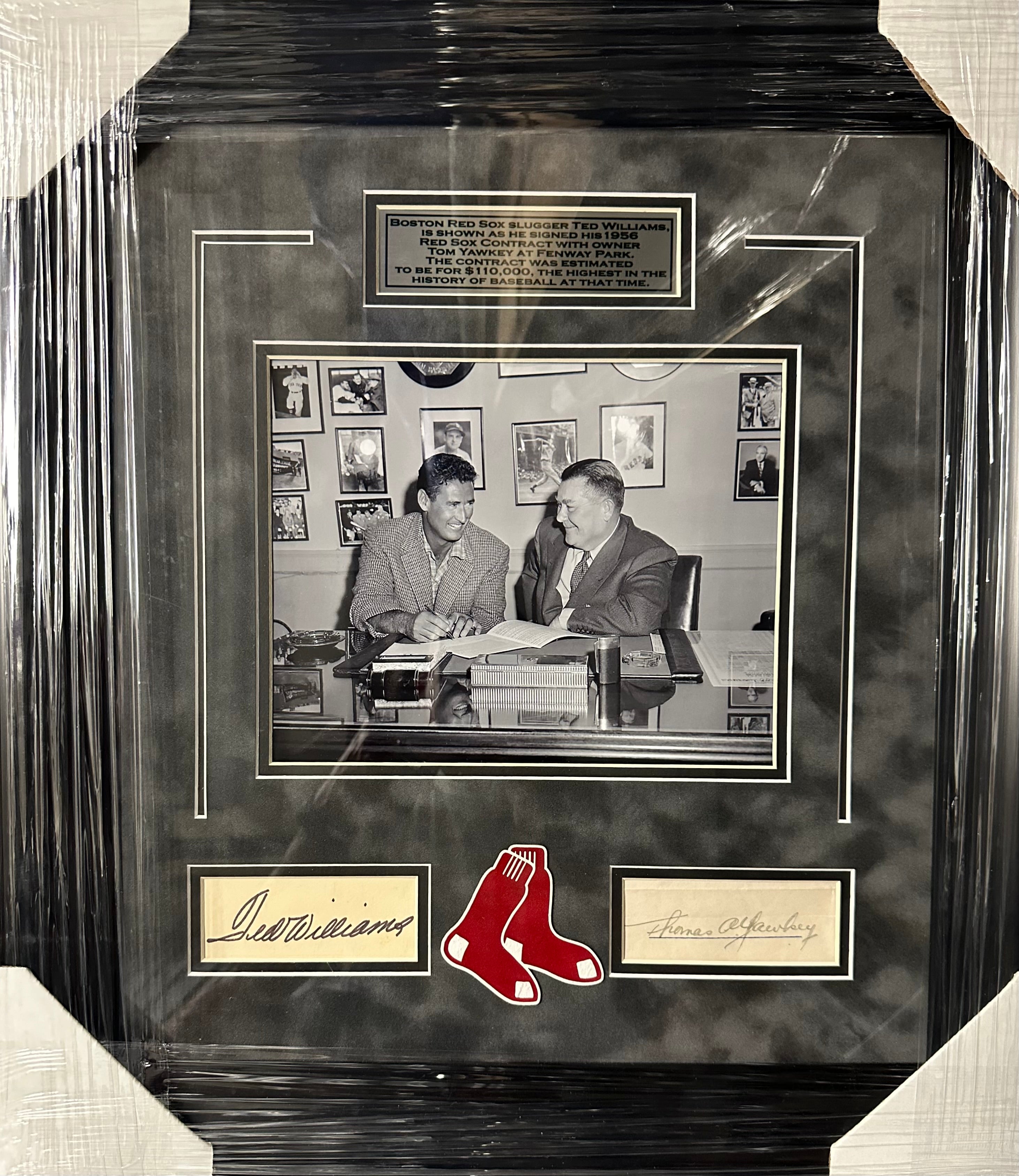 Boston Red Sox - Ted Williams and Tom Yawkee Autographed Cuts