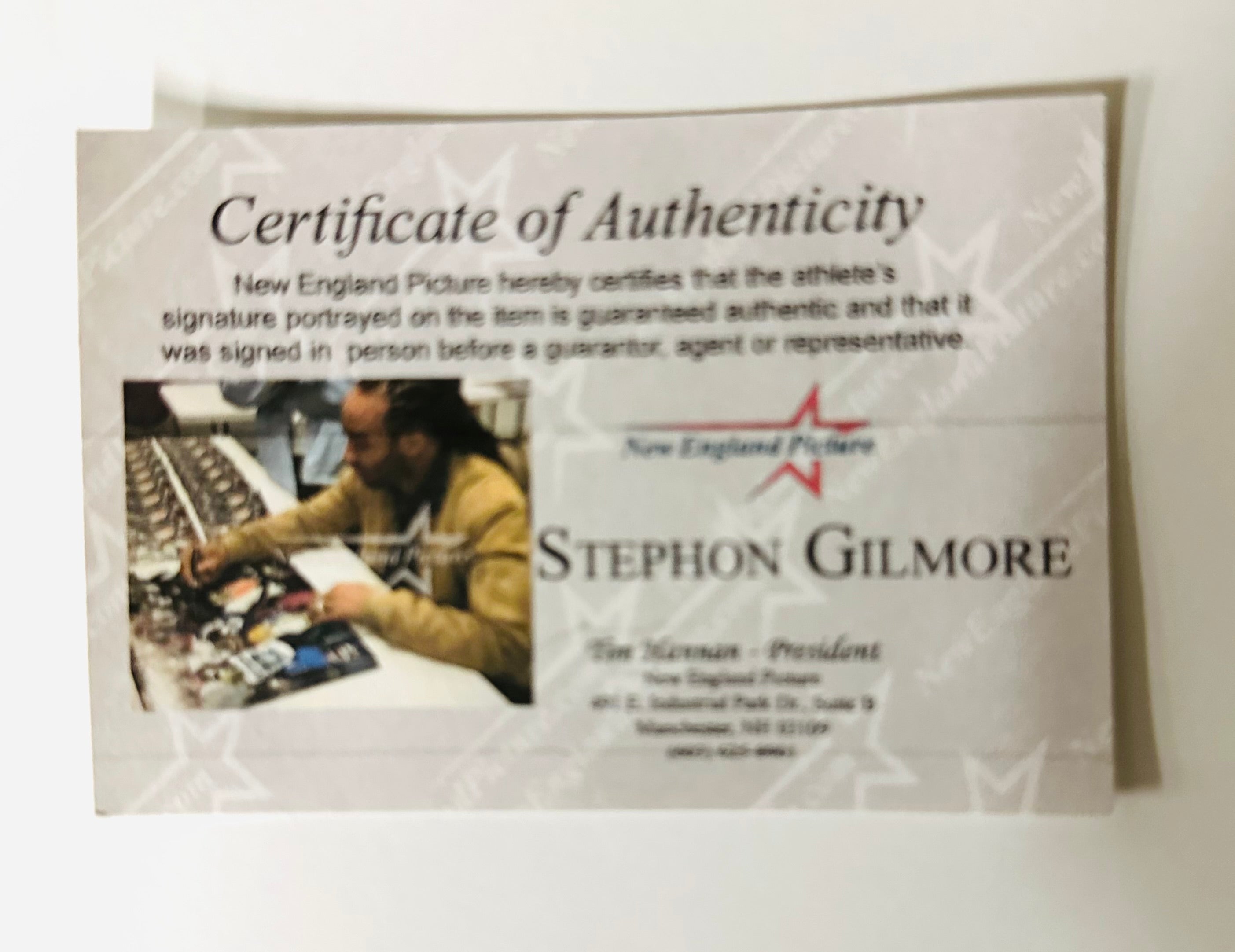 New England Patriots - Stephon Gilmore game winning interception autographed