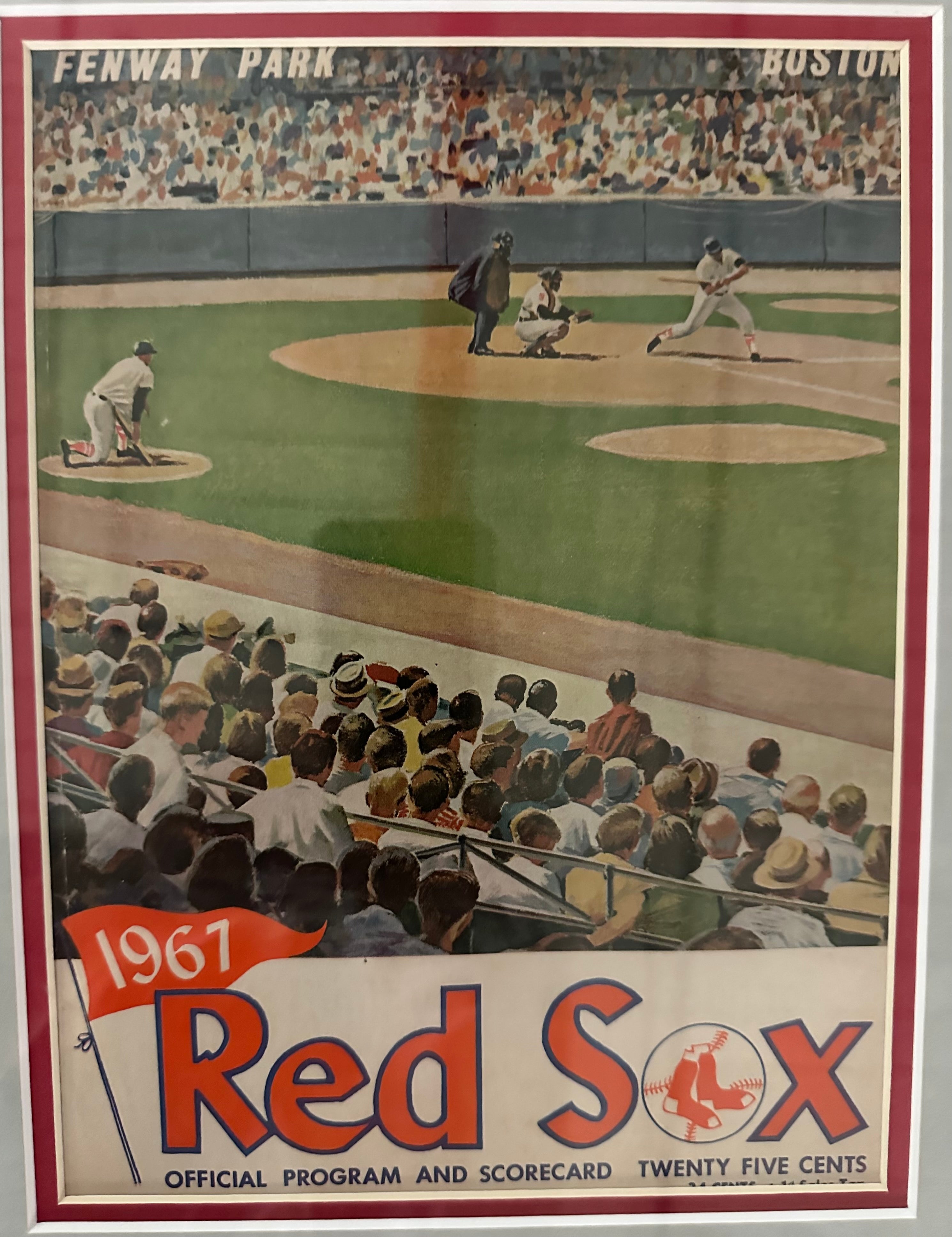 Boston Red Sox - 1967 Program & Scorecard with Multiple Autographed Cuts & Cards