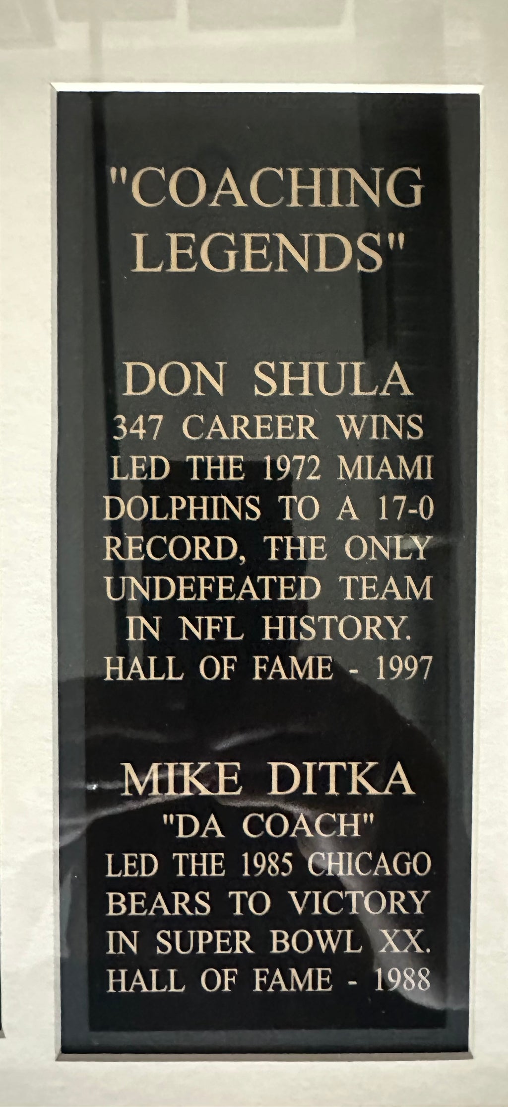 Football Coaching Legends - Don Shula and Mike Ditka Autographed with Stats