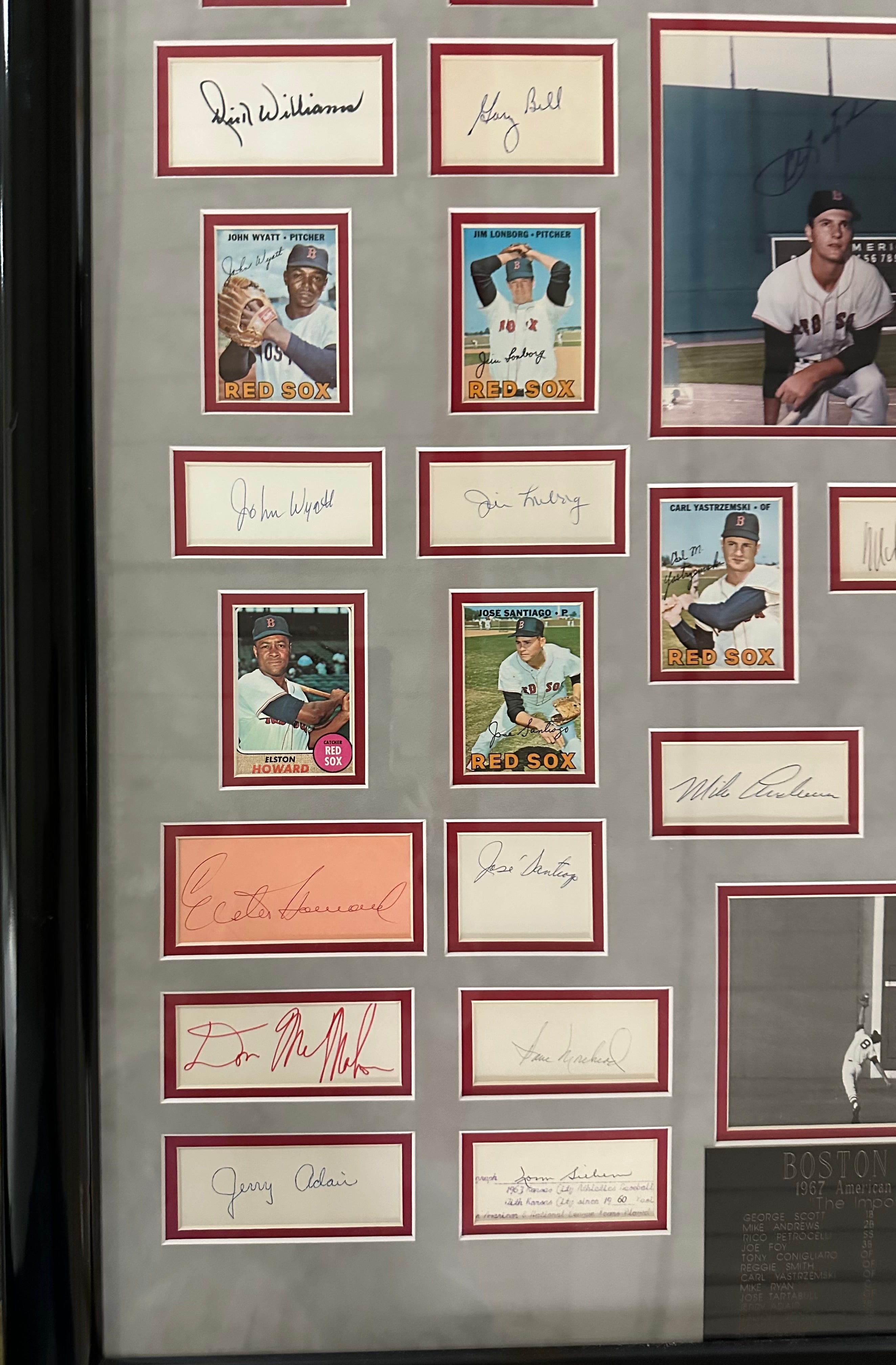 Boston Red Sox - 1967 Program & Scorecard with Multiple Autographed Cuts & Cards