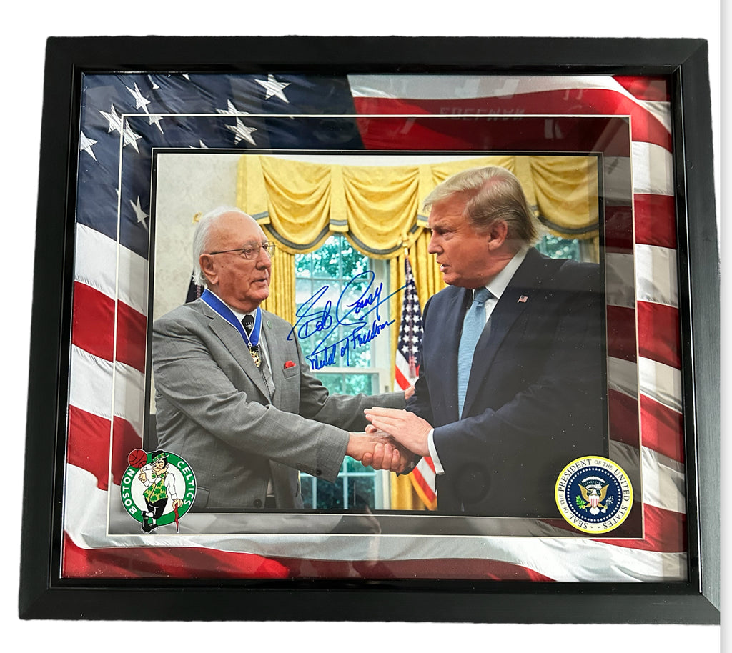 Bob Cousy Medal of Freedom Recipient with President Trump