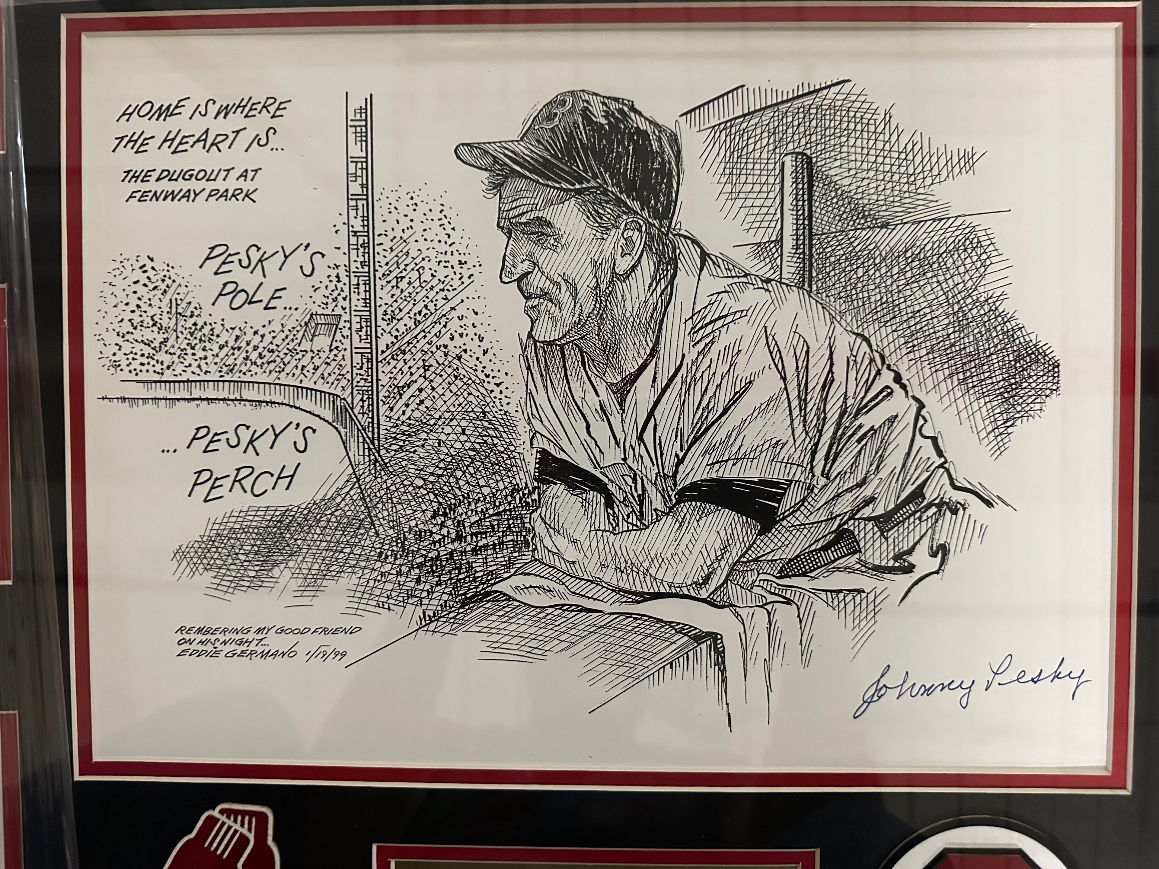 Boston Red Sox - Johnny Pesky 11x14 Autographed Lithograph