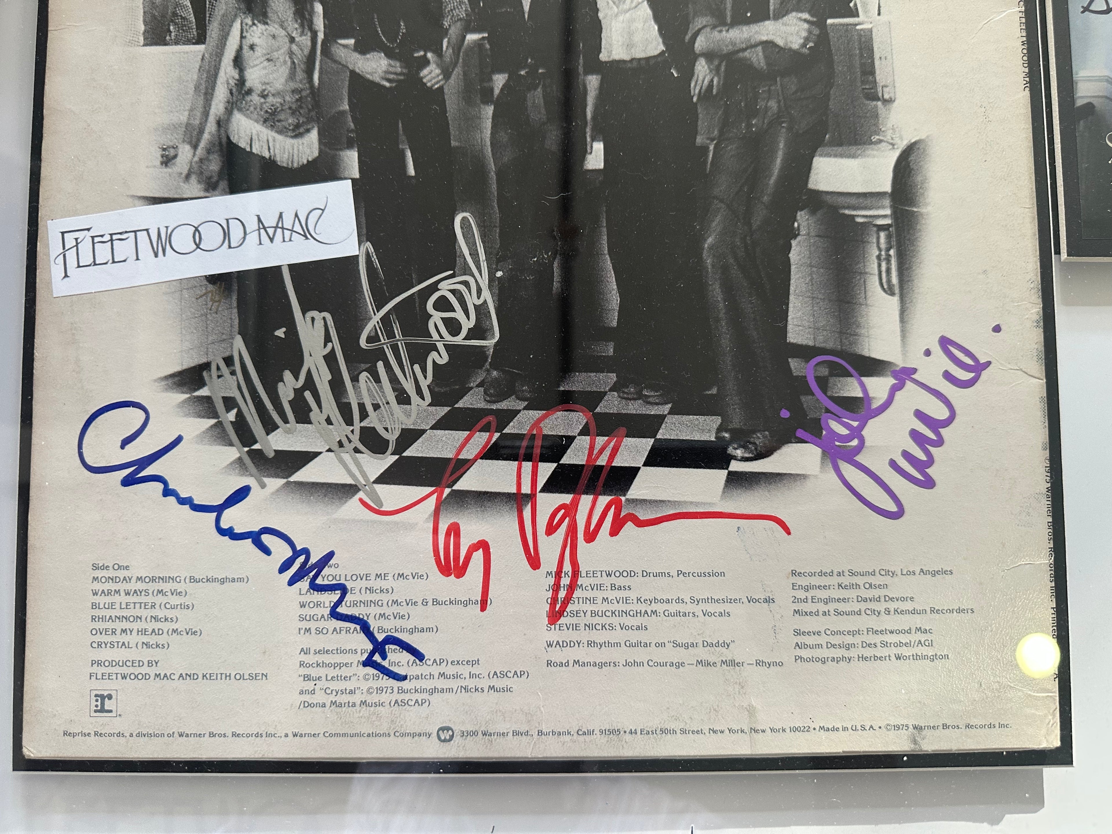 Fleetwood Mac Band Autographed Album & Stevie Nicks Autographed Pic