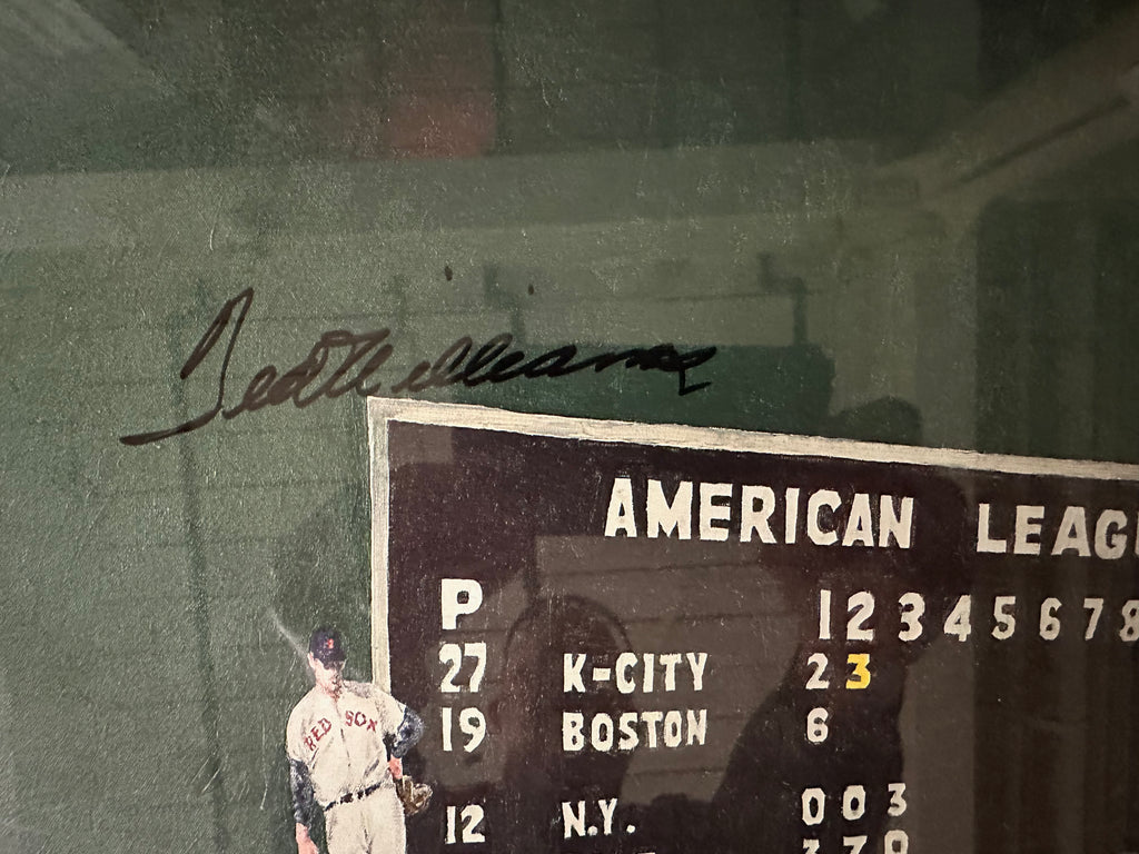 Boston Red Sox - Ted Williams autographed Lithograph changing pitchers