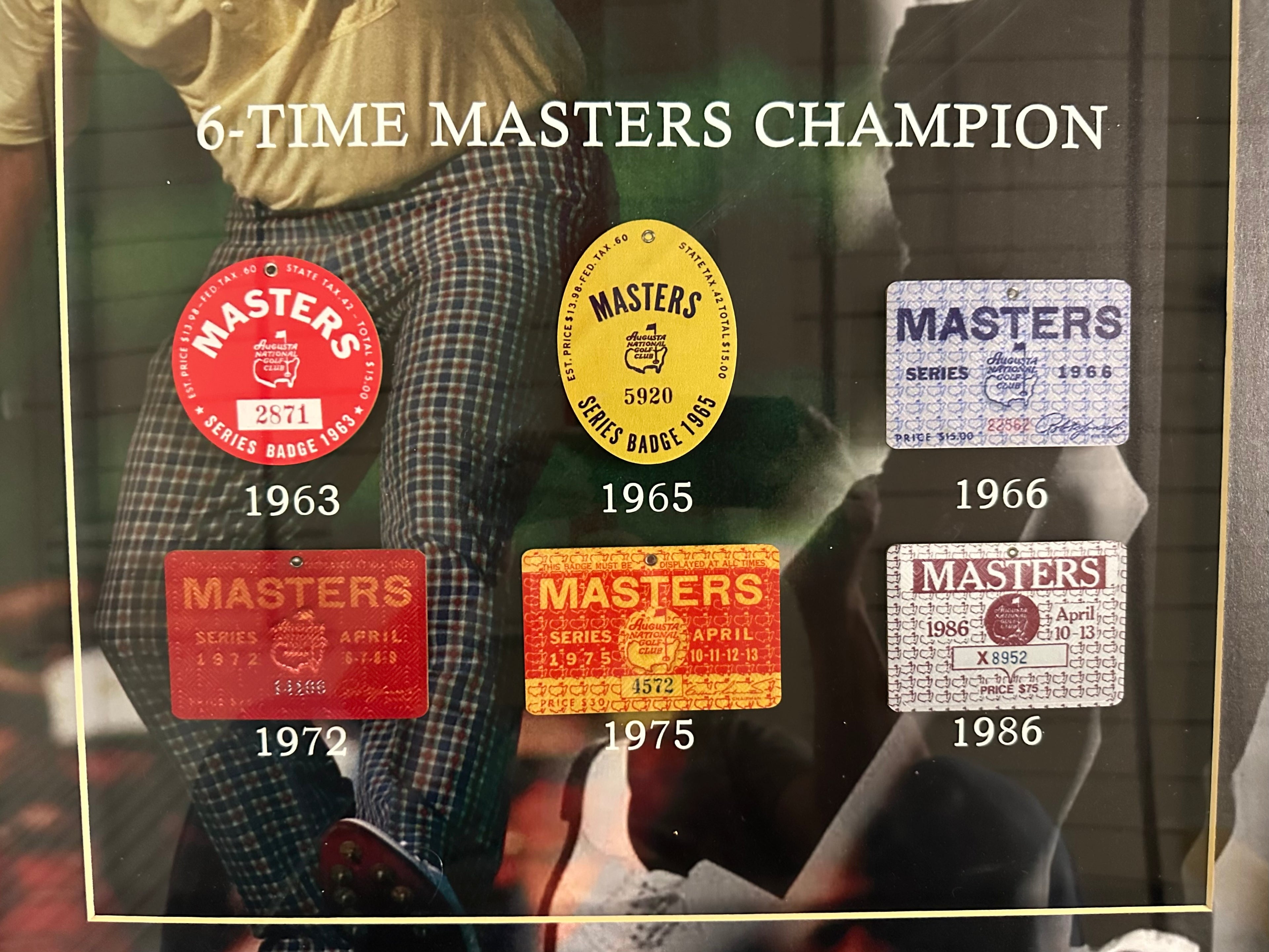 Jack Nicklaus 6X Masters Champion with Badges