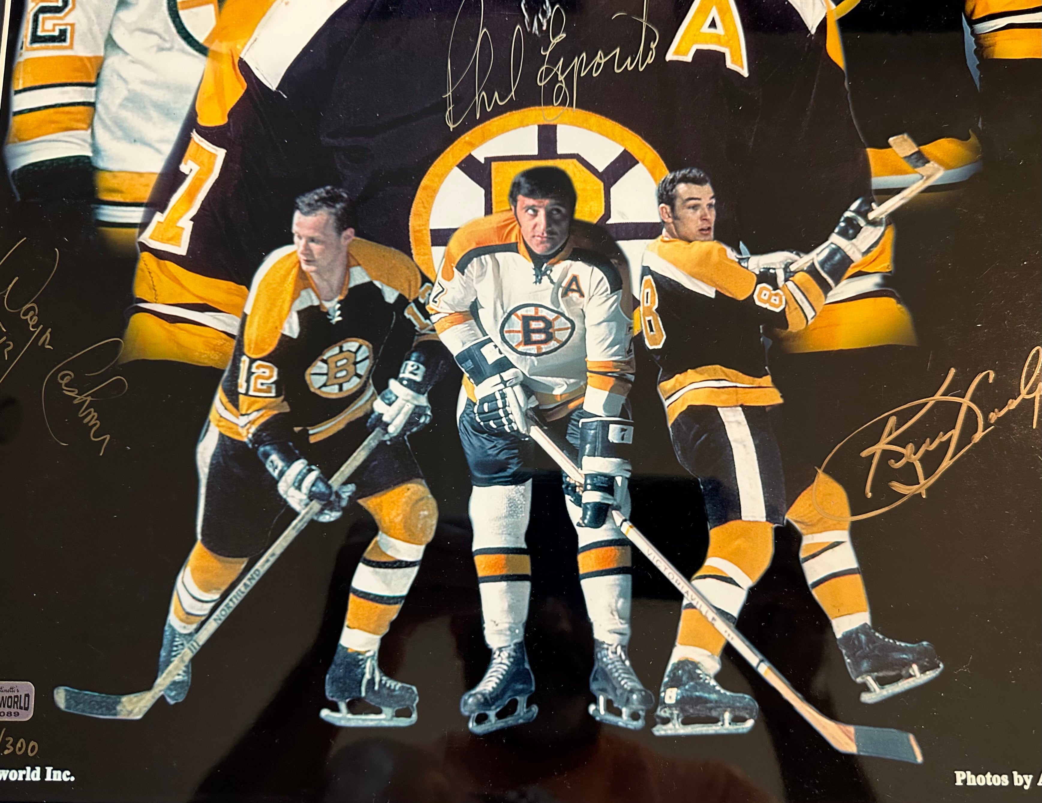 Boston Bruins - "The Espo Line' signed line players