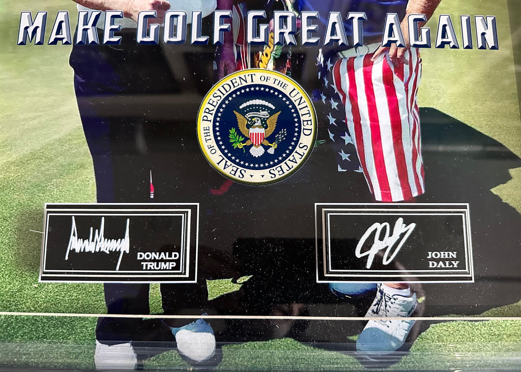 Donald Trump & John Daly - "Make Golf Great Again" Facsimile Framed Photo