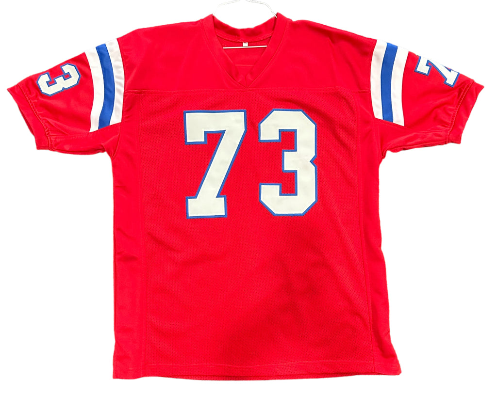 New England Patriots - John Hannah Inscribed Football Jersey
