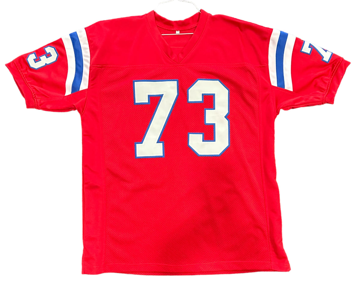 New England Patriots - John Hannah Inscribed Football Jersey