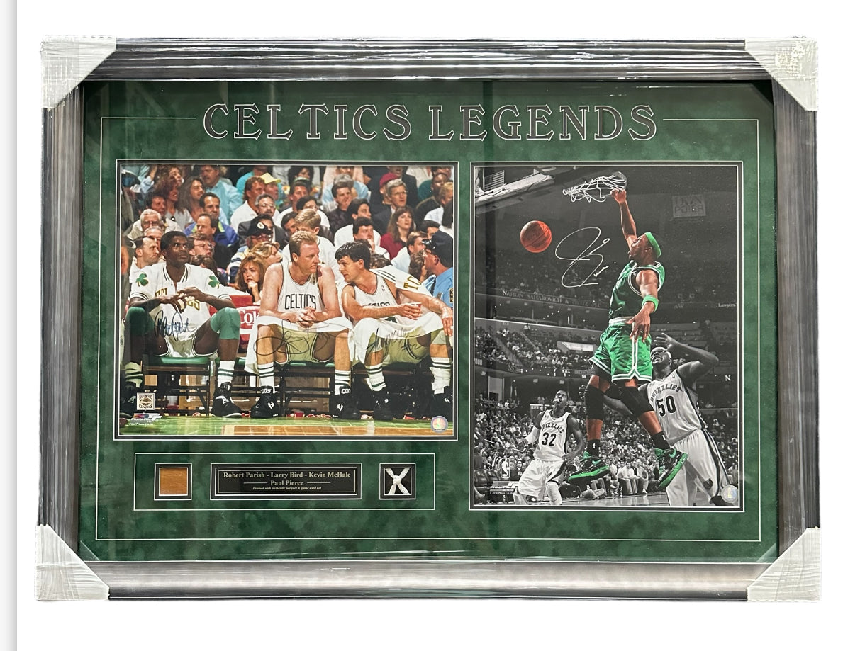 Boston Celtics Legends- Parish, Bird, McHale & Pierce Autographed