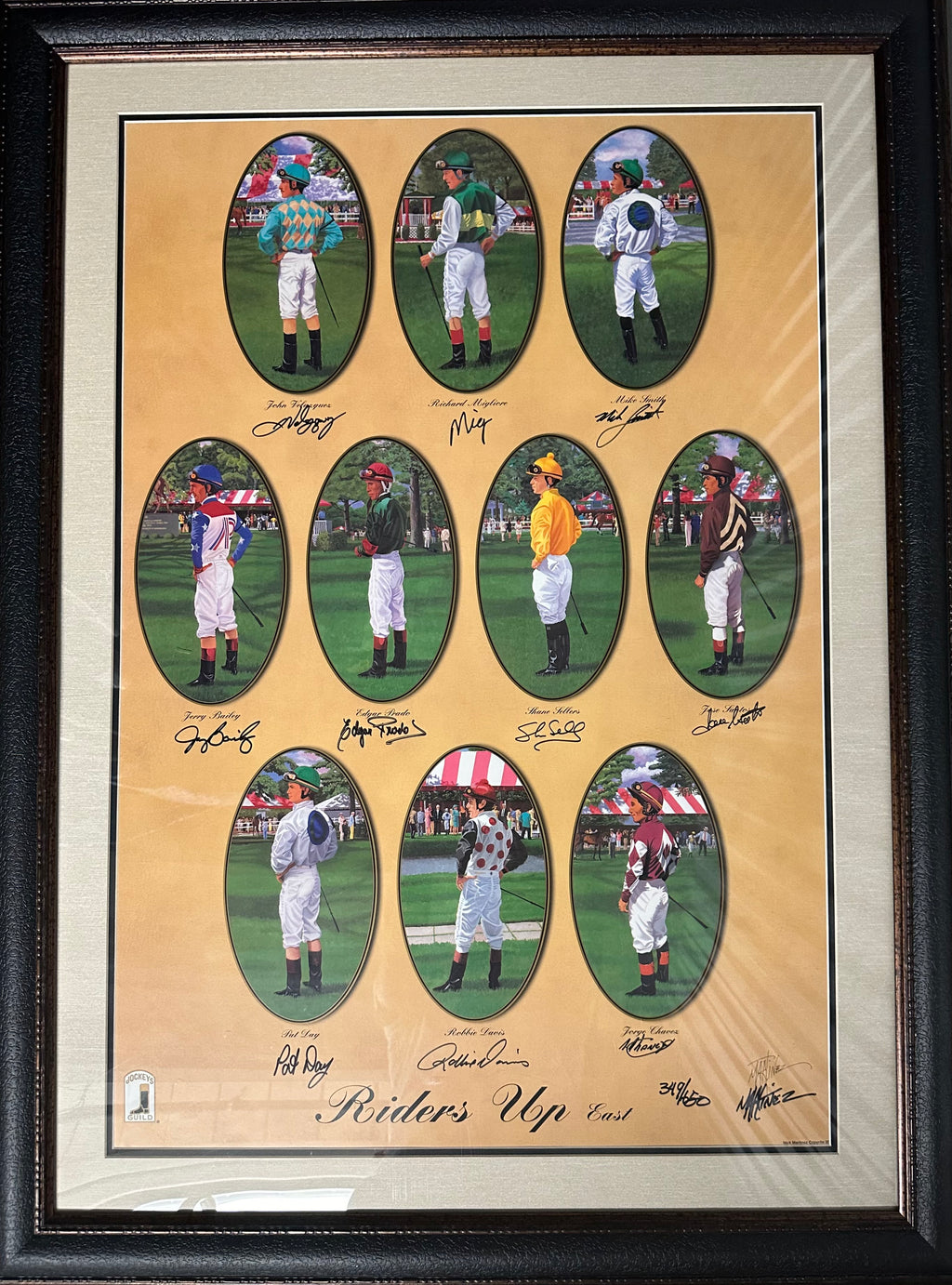 Riders Up with 10 Jockey Autographs