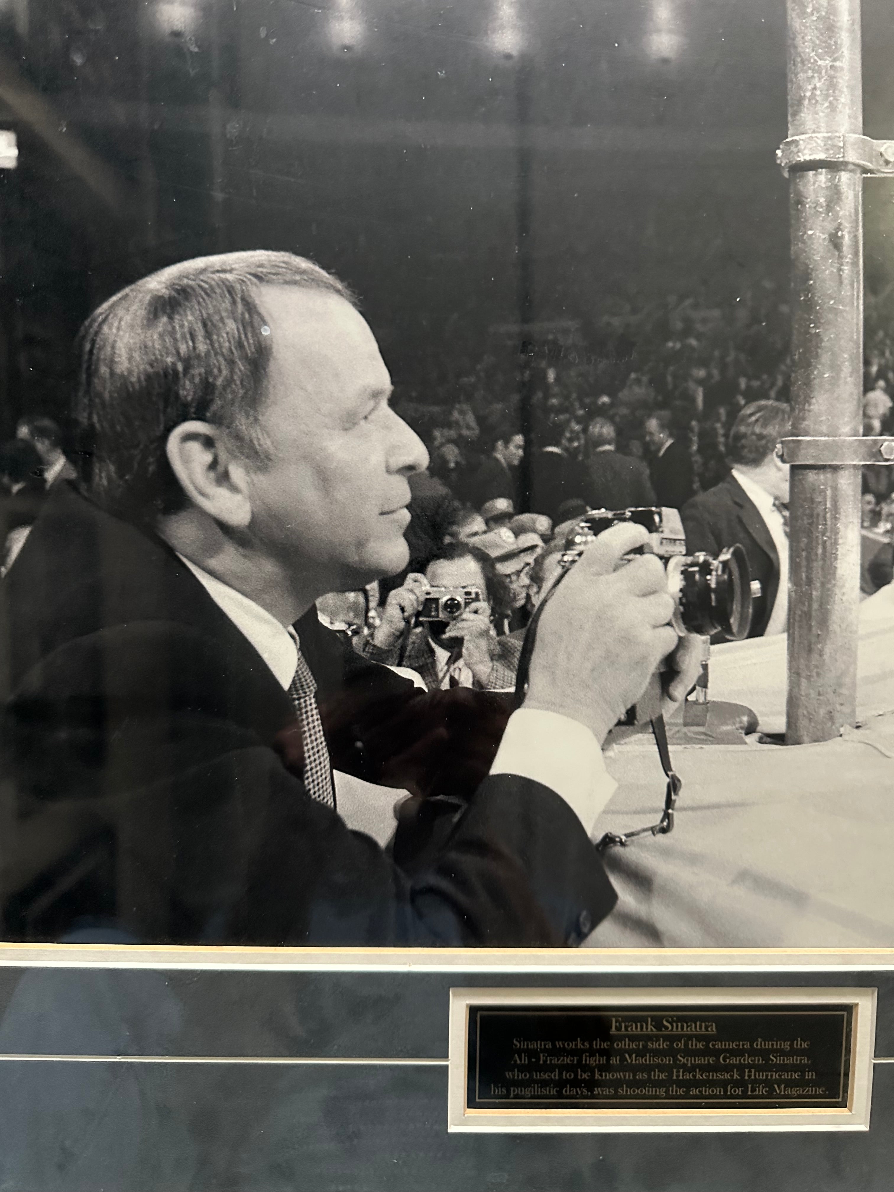 Frank Sinatra ring corner shooting the Ali-Frazier fight for Time Magazine