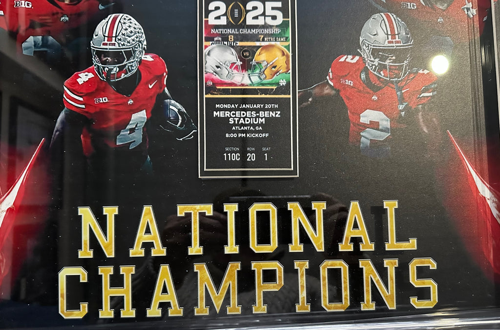 Ohio State 2025 National Champions with Replica game ticket