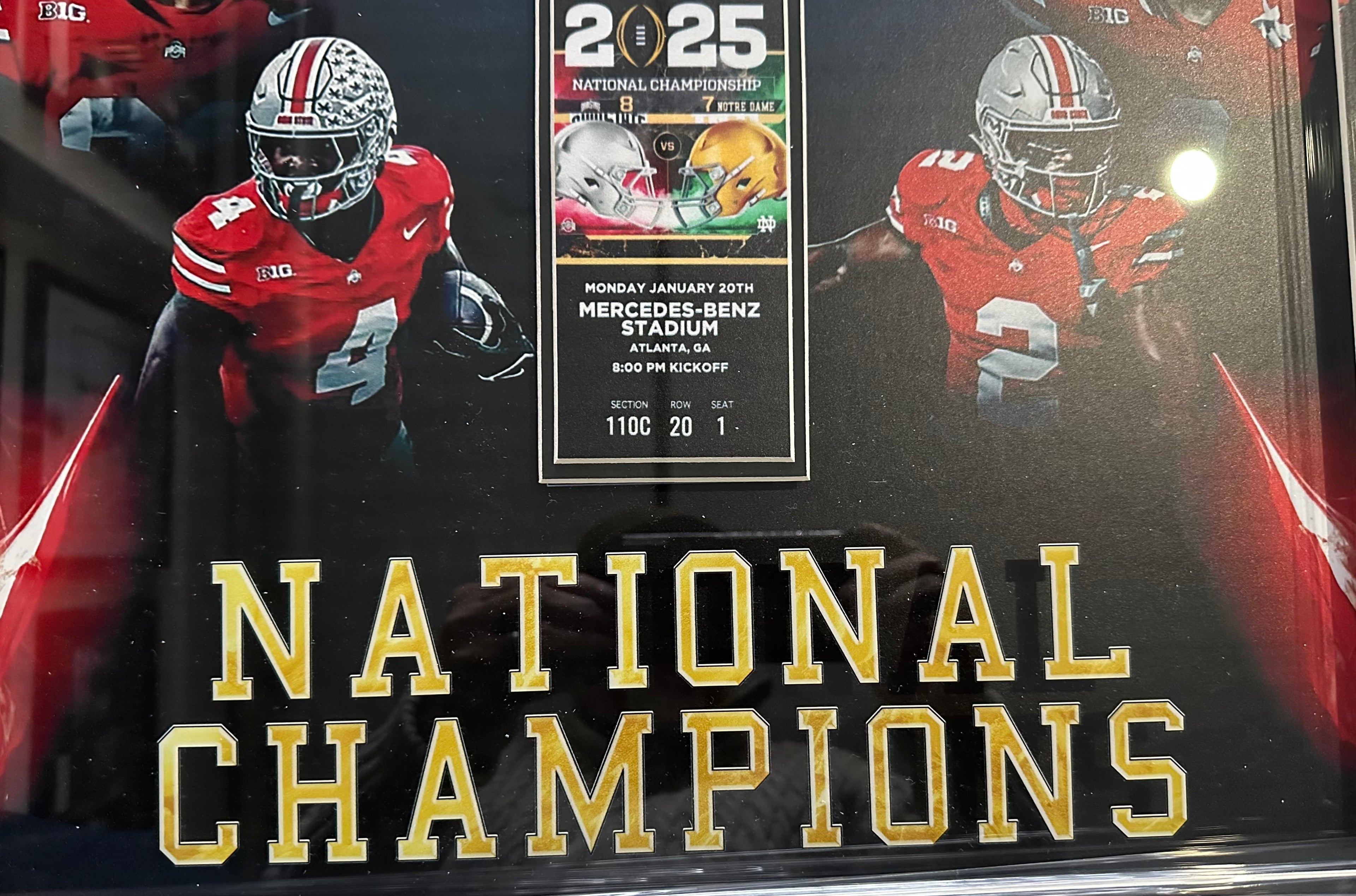 Ohio State 2025 National Champions with Replica game ticket