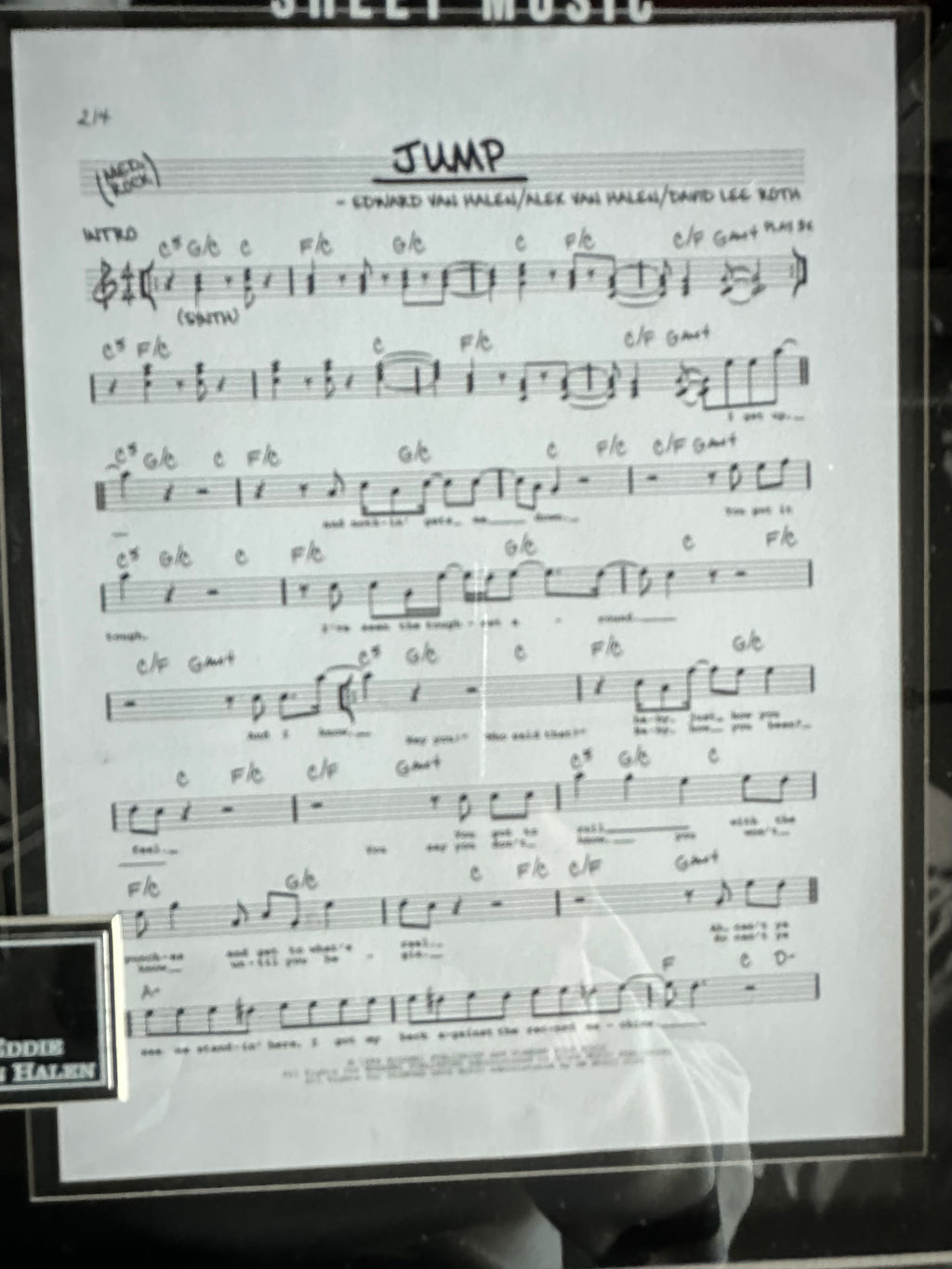 Eddie Van Halen - Commemorative Sheet Music "Jump"