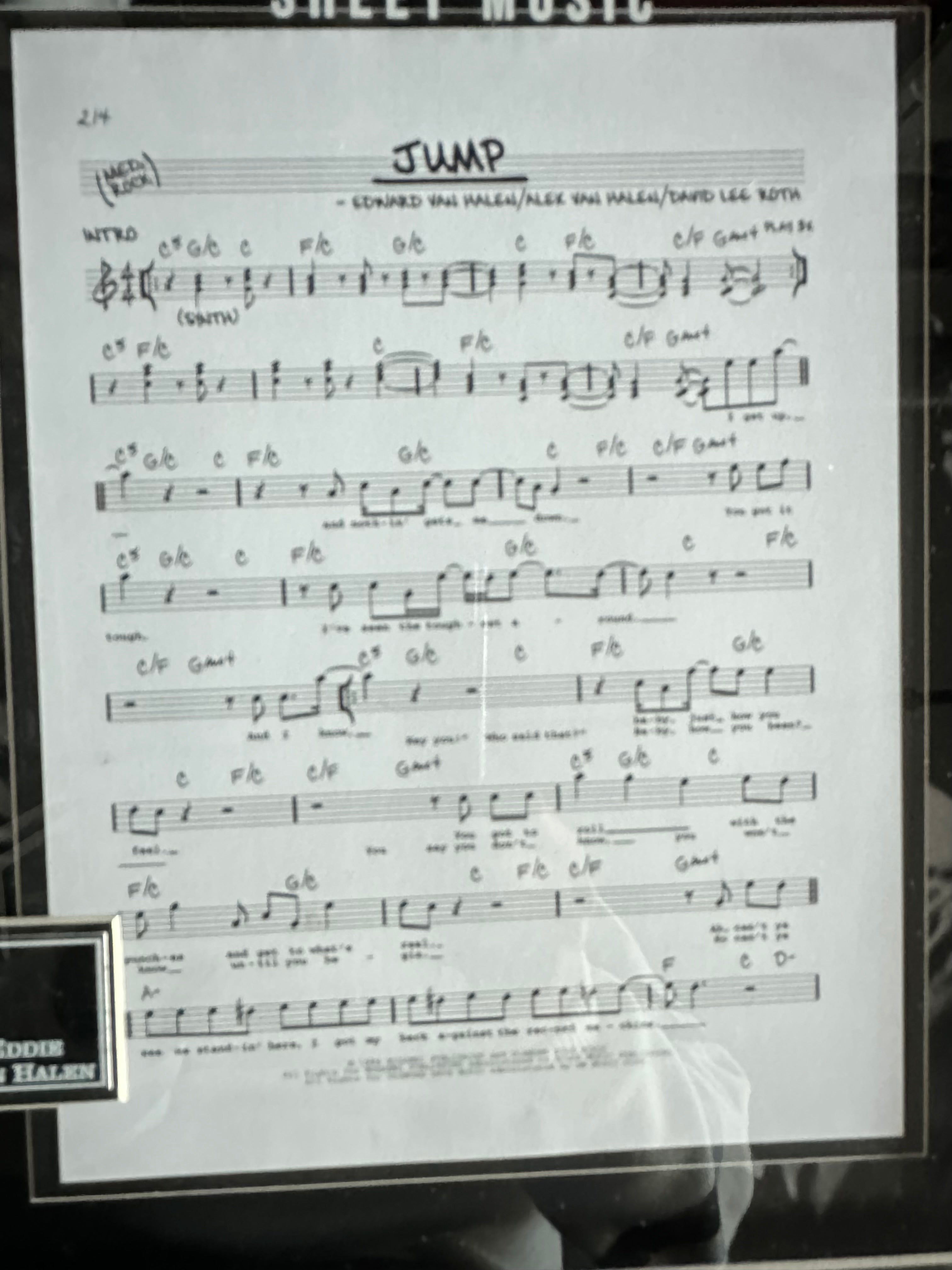 Eddie Van Halen - Commemorative Sheet Music "Jump"