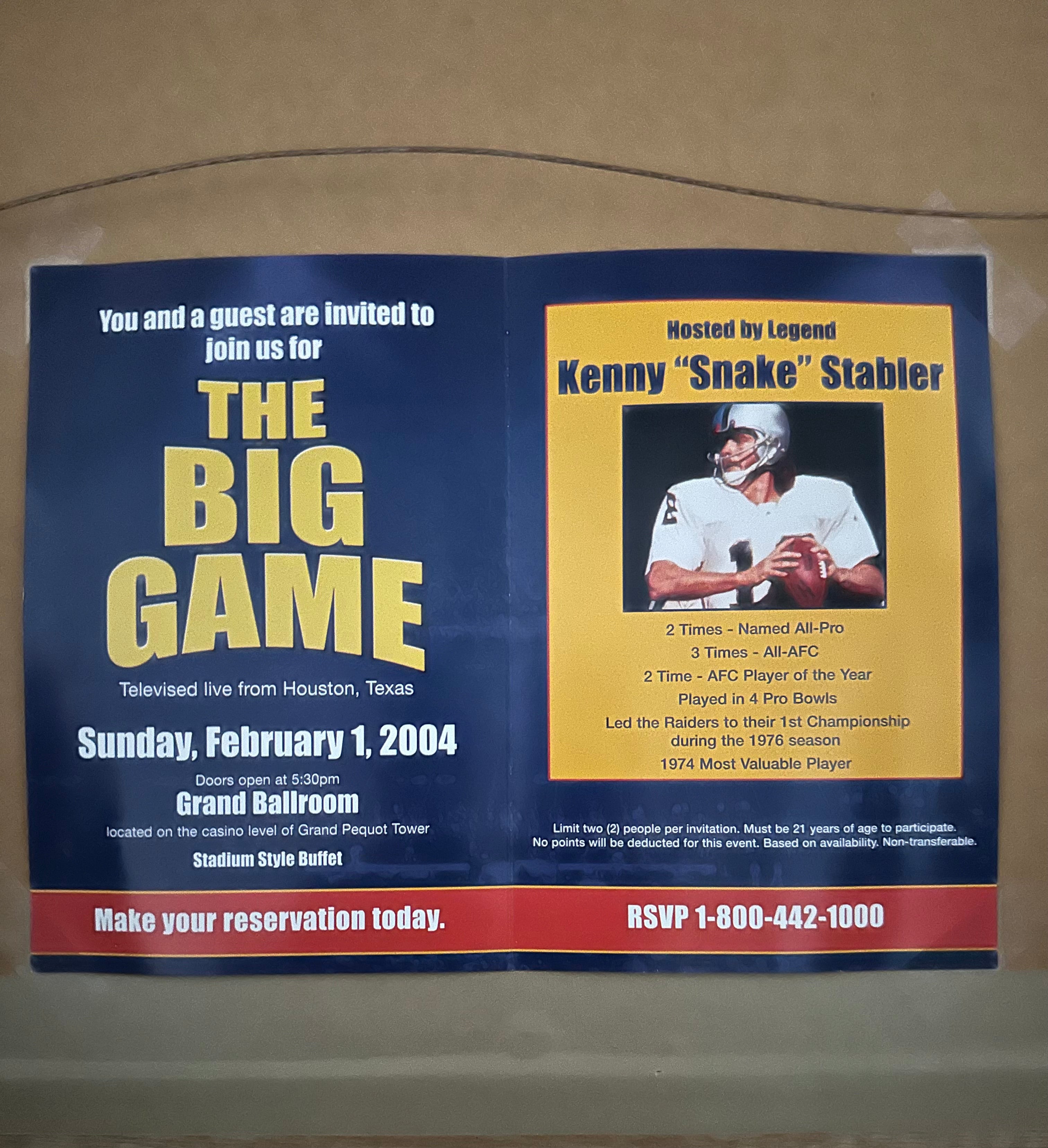 Oakland Raiders - Ken Stabler "The Snake" Autographed with stats