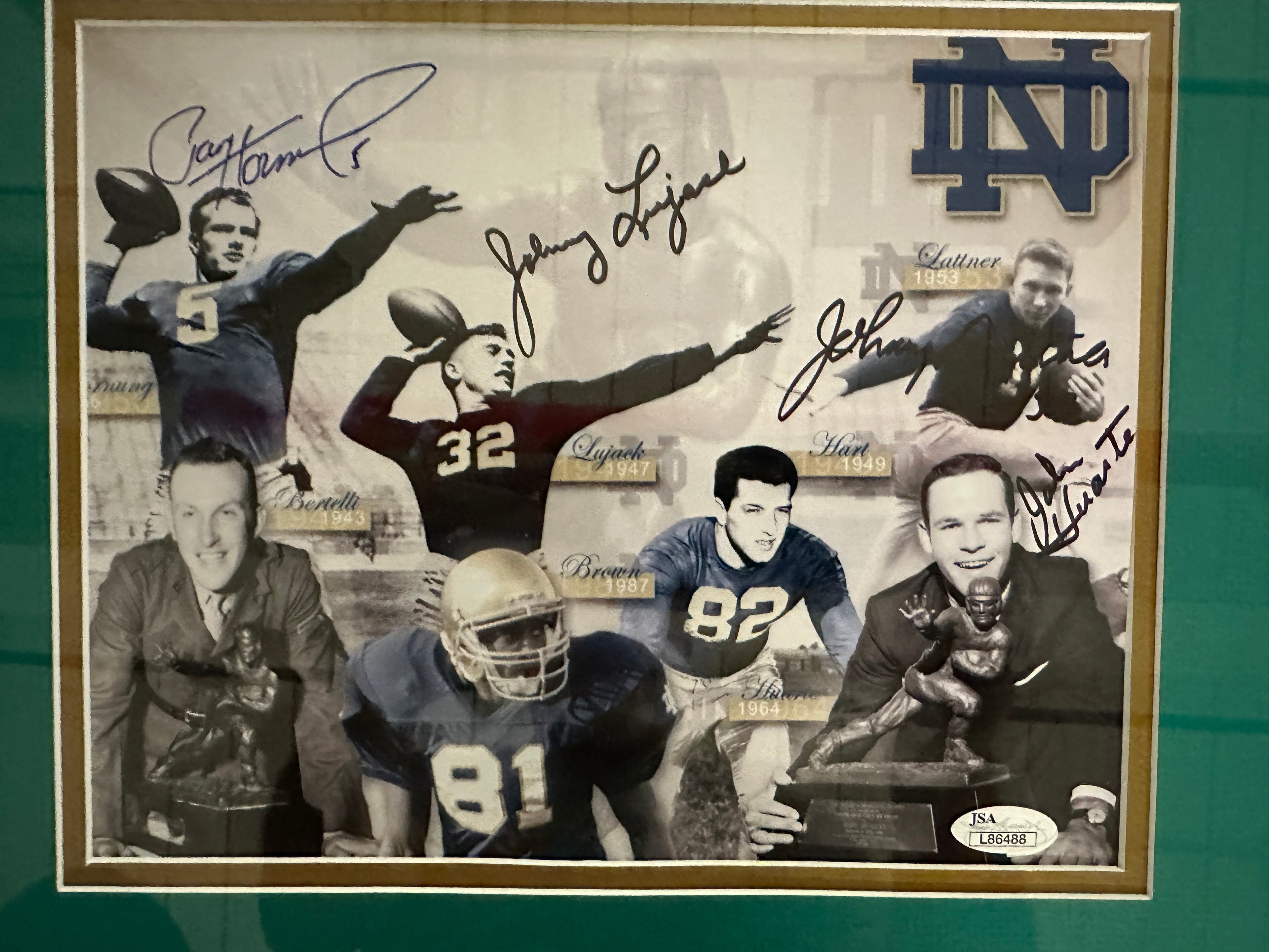 Notre Dame - 8x10 Photo with 4 Heisman Autographs