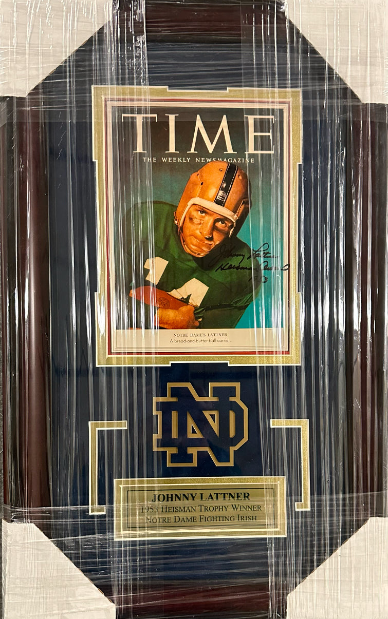 Notre Dame - Johnny Lattner Autographed Time Magazine