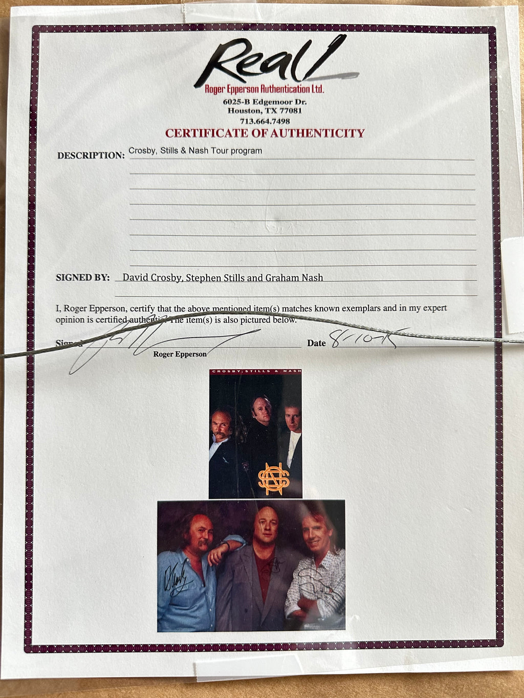 Crosby, Stills and Nash Autographed Magazine Pictured