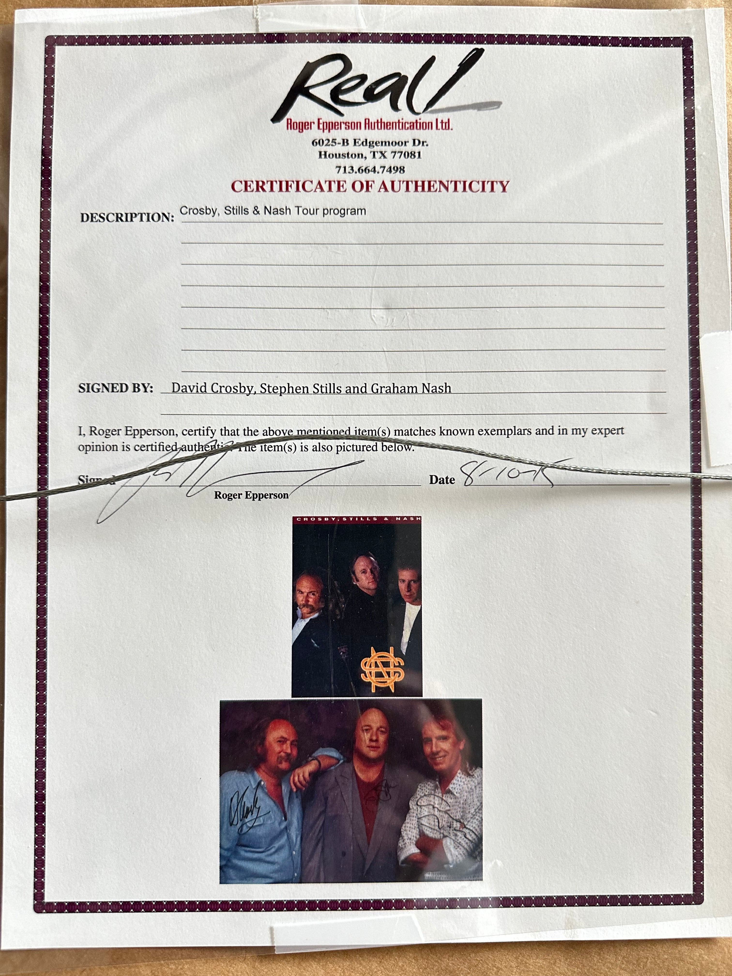 Crosby, Stills and Nash Autographed Magazine Pictured