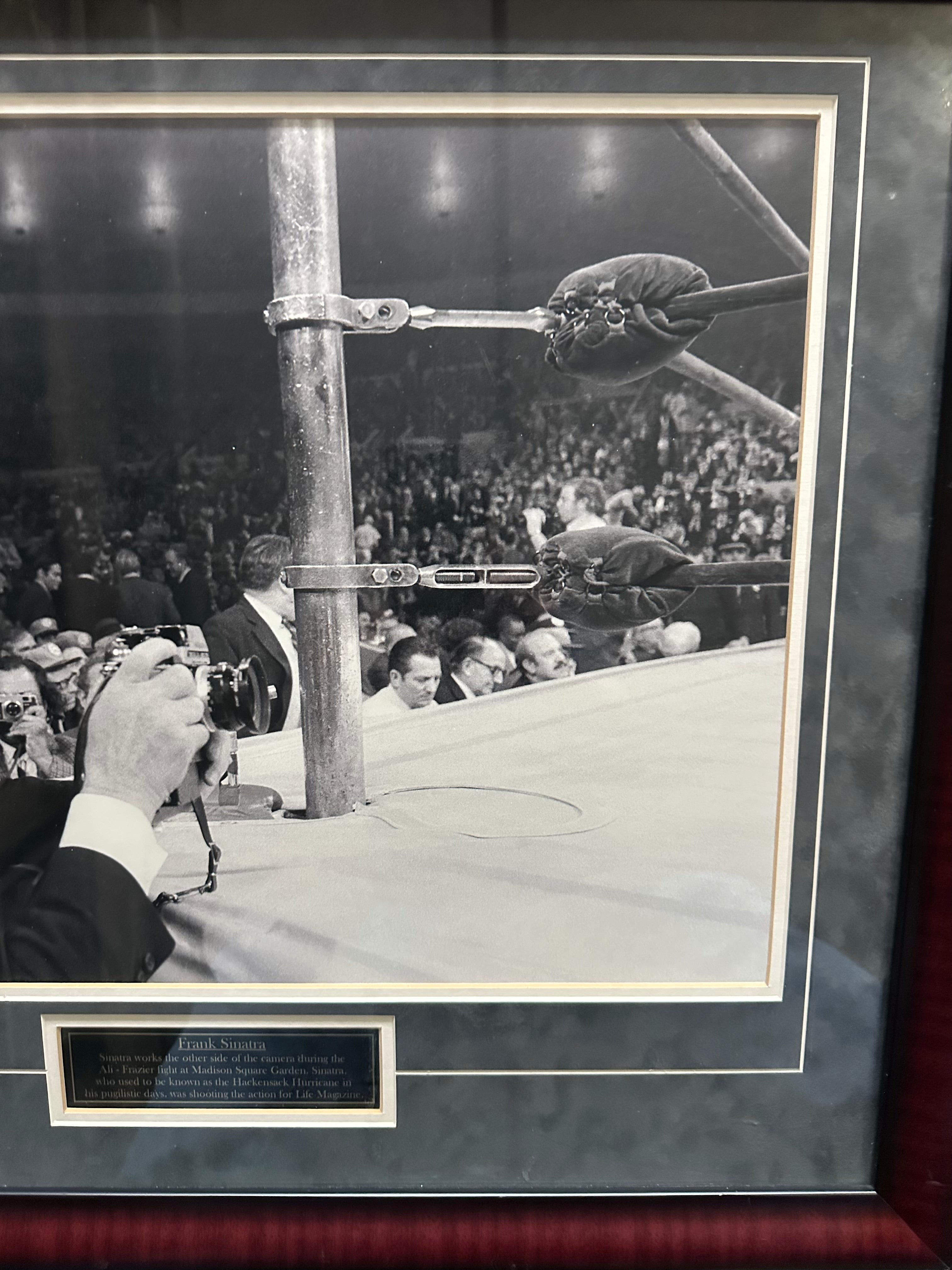 Frank Sinatra ring corner shooting the Ali-Frazier fight for Time Magazine